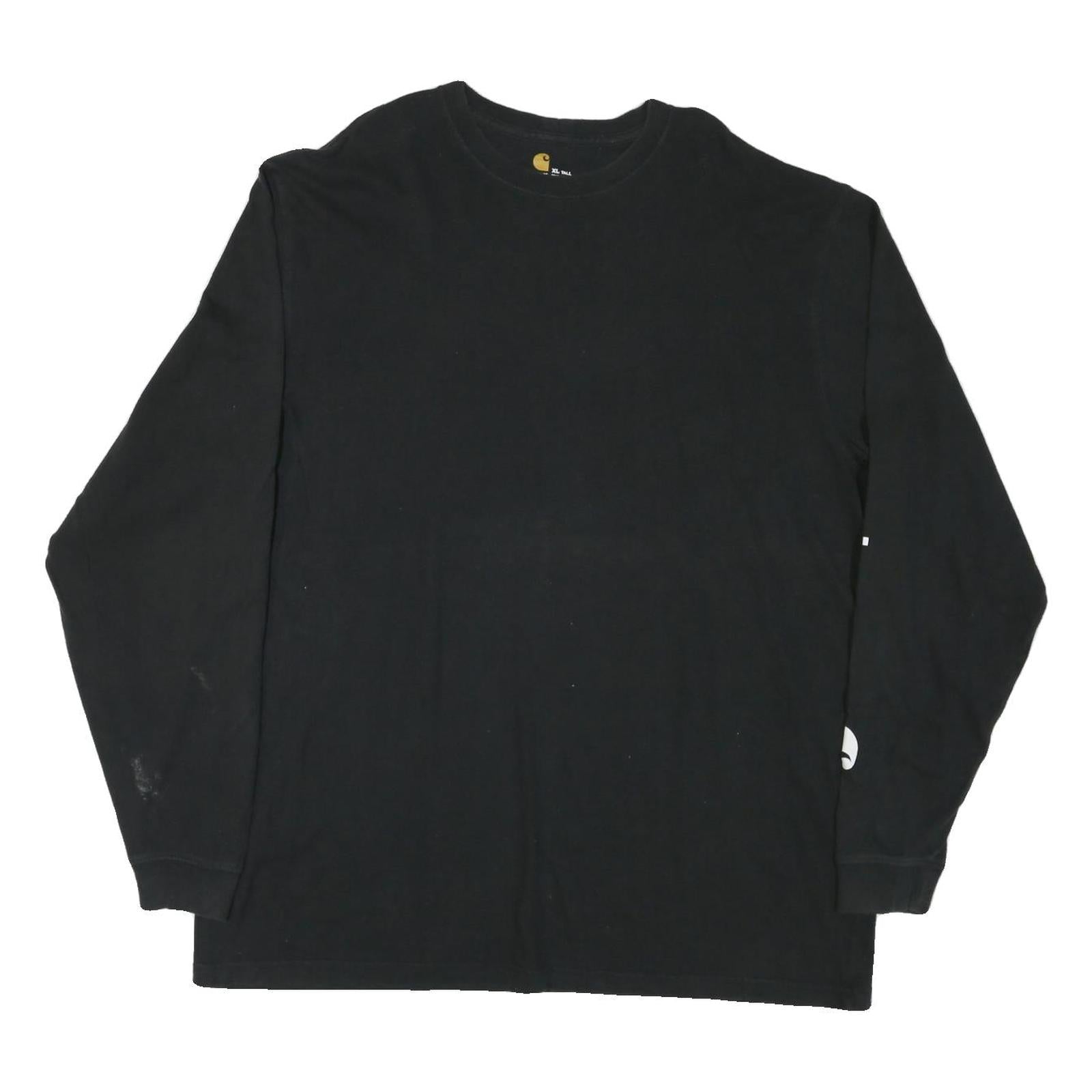 CARHARTT Mens Black XL Long Sleeve Crew Neck Logo Print Cotton Blend T-Shirt Refurbished - N/A refurbished available on Cerqular
