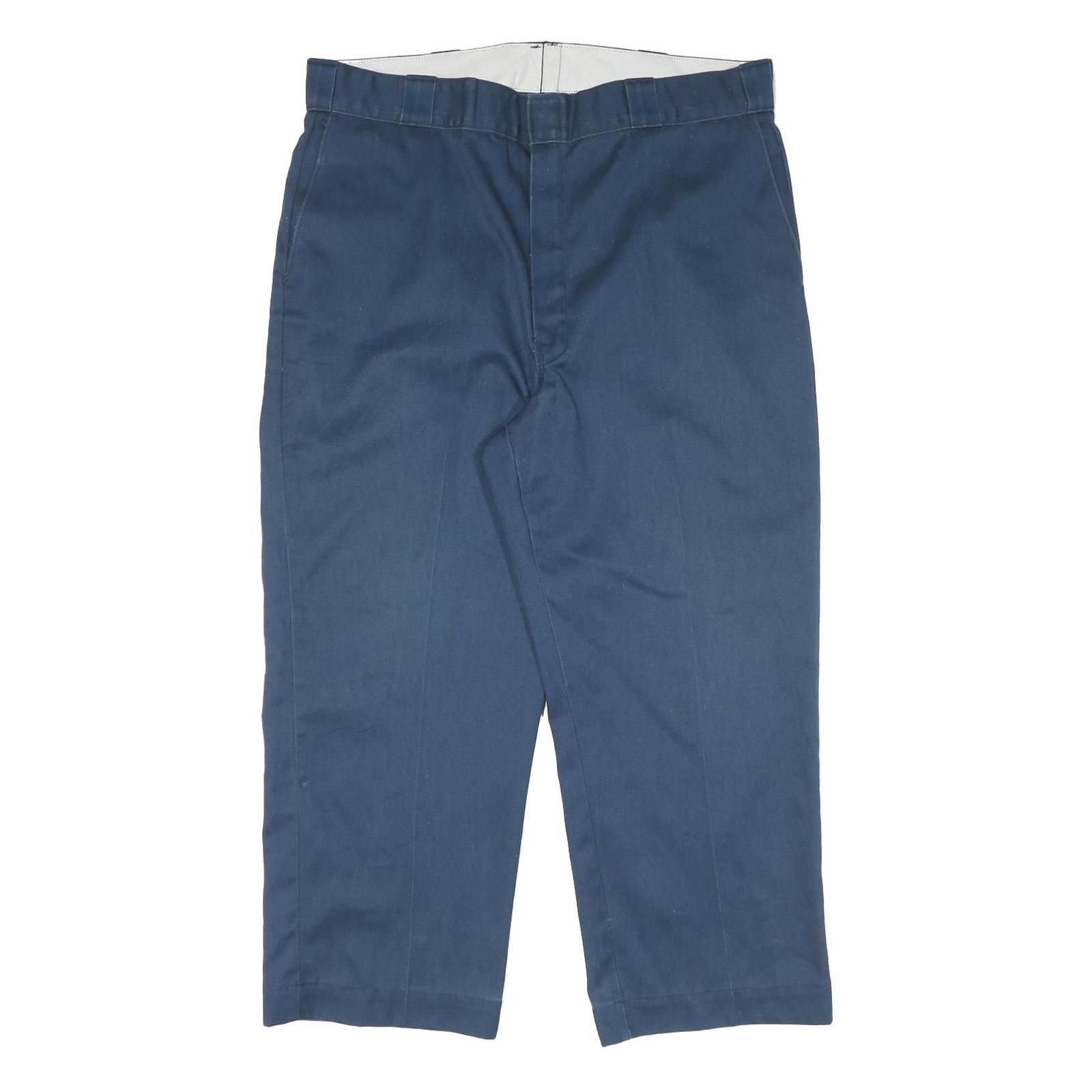 DICKIES Mens Cotton Navy Regular Zip Trousers W38 L25 Workwear Classic Pants Refurbished - N/A refurbished available on Cerqular