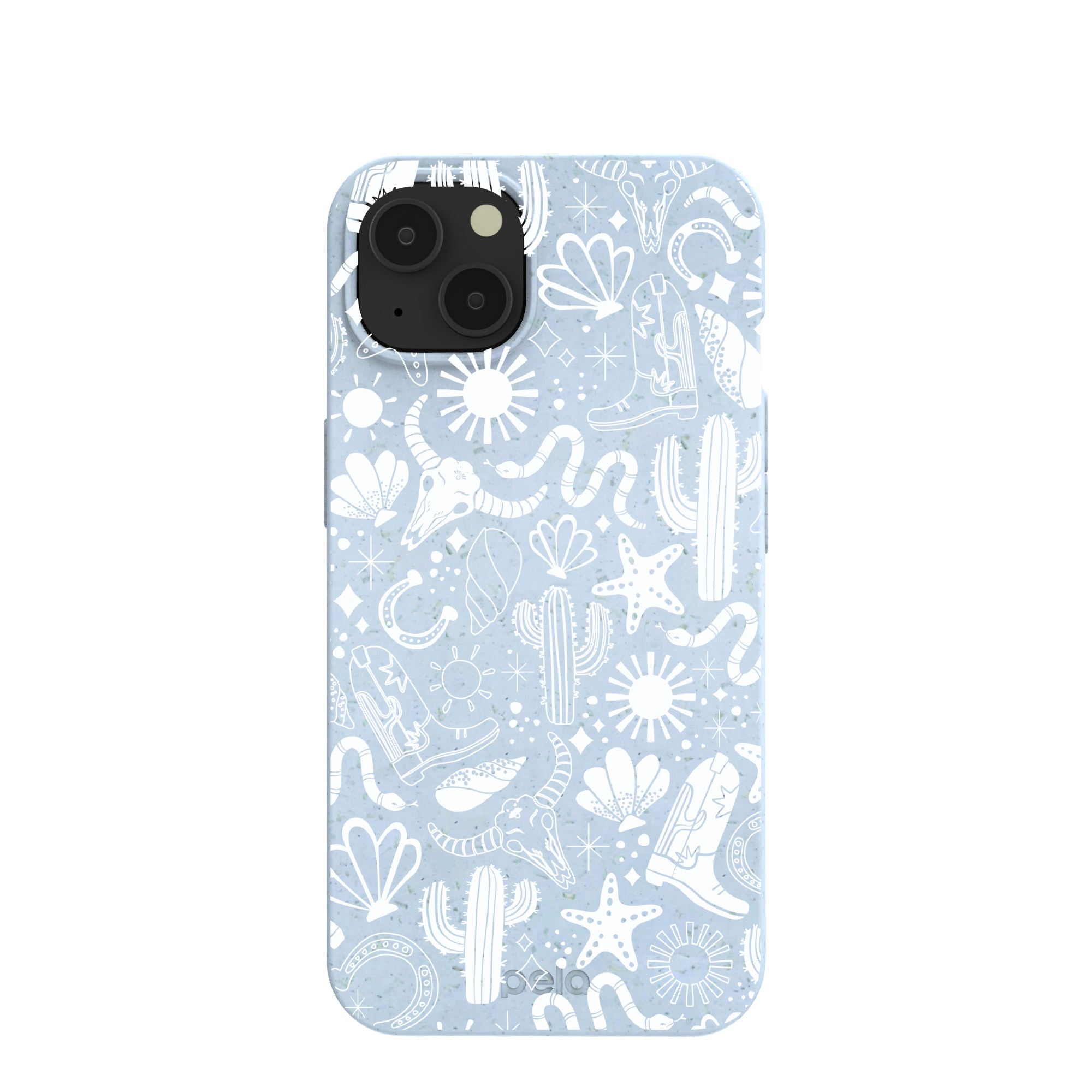 Powder Blue Coastal Rodeo iPhone 13 Case Refurbished - Pela Case refurbished available on Cerqular