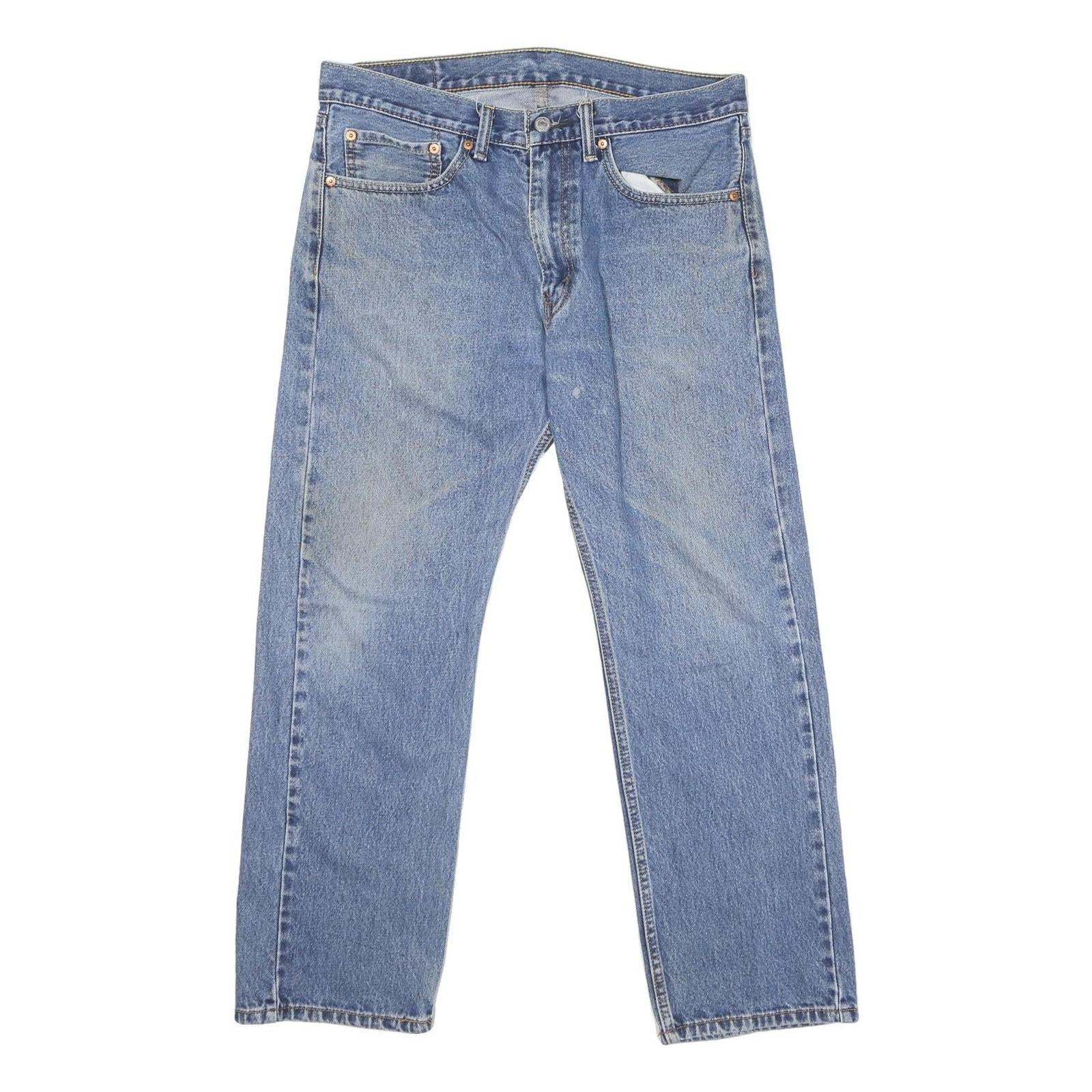 LEVI'S 505 Mens Jeans Blue Regular Straight Denim Medium W34 L29 Classic Fit Refurbished - N/A refurbished available on Cerqular