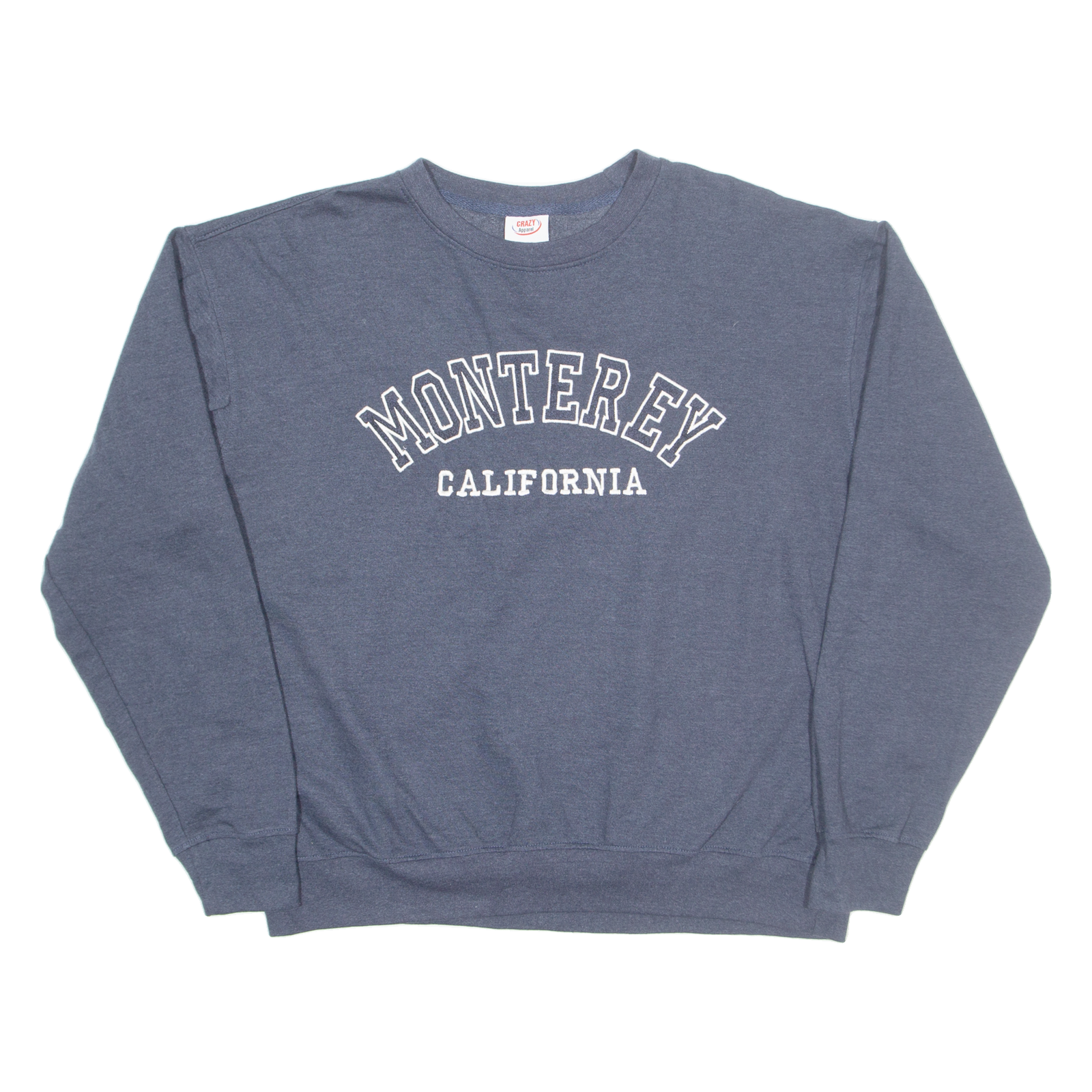 CRAZY APPAREL Monterey California Mens Sweatshirt Blue USA L Refurbished - N/A refurbished available on Cerqular
