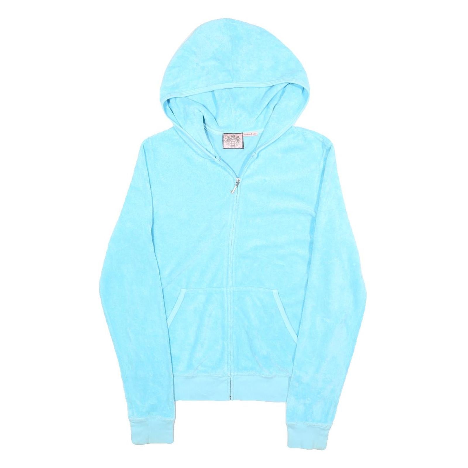JUICY COUTURE Womens Blue Full Zip Hoodie XL Soft Velour Comfort Jacket Refurbished - N/A refurbished available on Cerqular