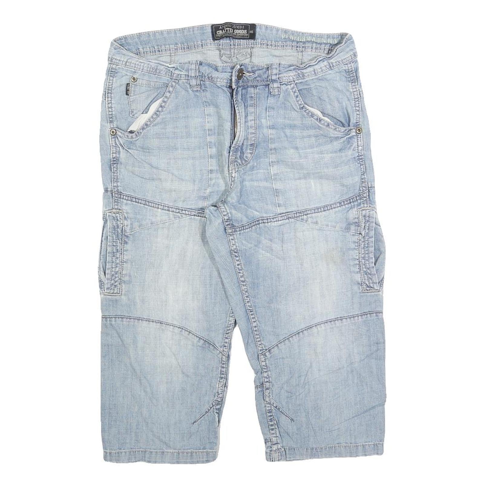ANGELO LITRICO Mens Light Blue Denim Casual Shorts M W32 Cotton Blend Refurbished - N/A refurbished available on Cerqular
