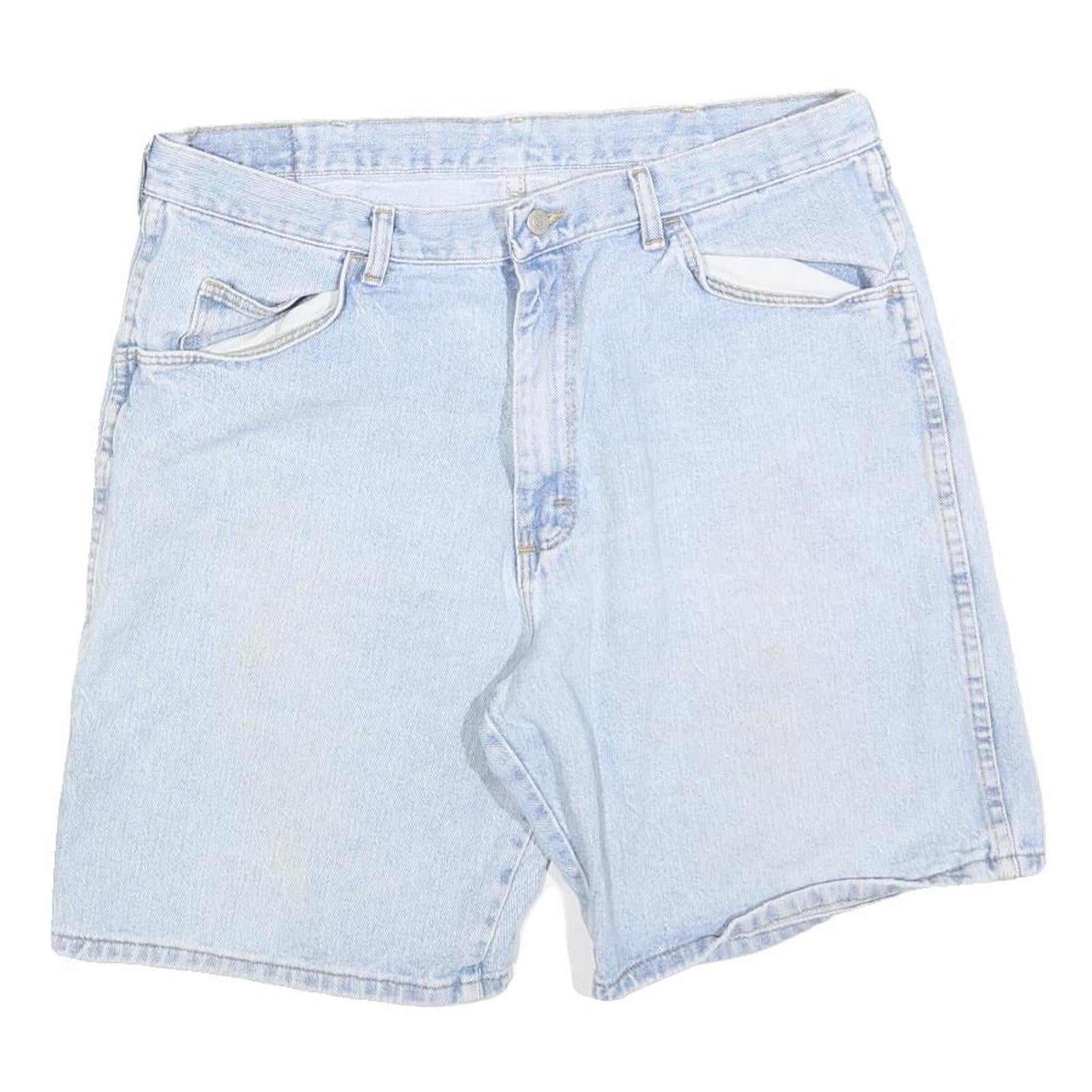 WRANGLER Mens Light Blue Denim Shorts L W36 Casual Cotton Blend Summer Refurbished - N/A refurbished available on Cerqular