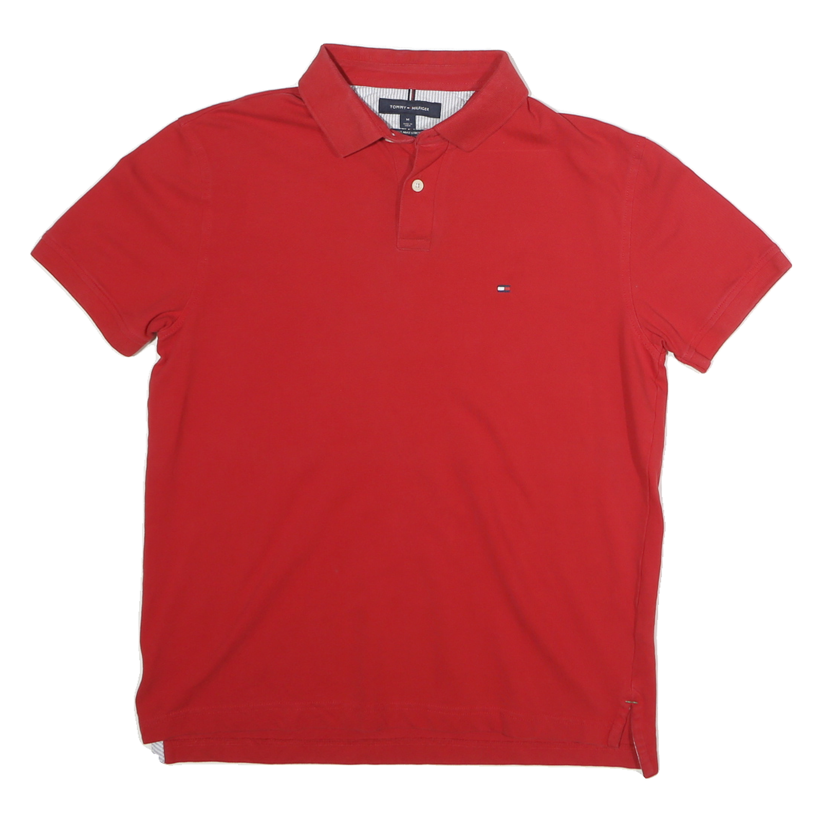TOMMY HILFIGER Mens Red Short Sleeve Basic Polo Shirt M Lightweight Cotton Refurbished - N/A refurbished available on Cerqular
