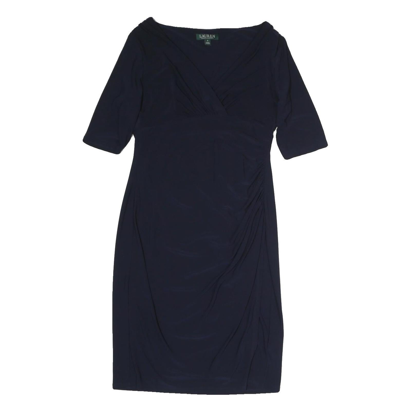 LAUREN RALPH LAUREN Womens Navy Blue Day Dress Polyester Knee Length UK 8 Refurbished - N/A refurbished available on Cerqular