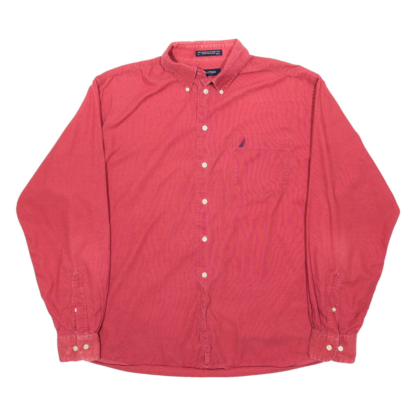 NAUTICA Mens Plain Shirt Red Long Sleeve XL Refurbished - N/A refurbished available on Cerqular