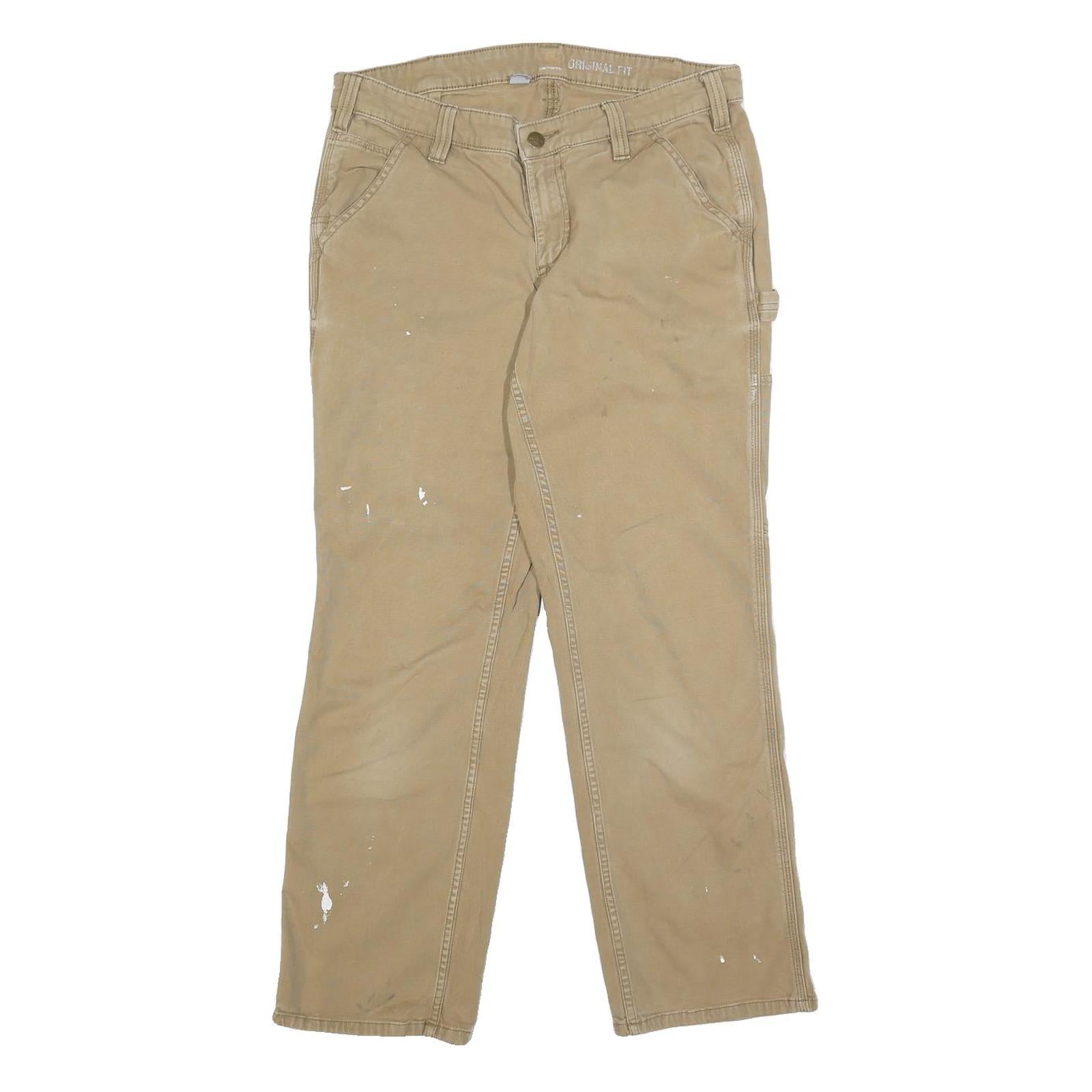 CARHARTT Womens Cotton Blend Beige Regular Fit Straight Leg Trousers W30 L27 Refurbished - N/A refurbished available on Cerqular