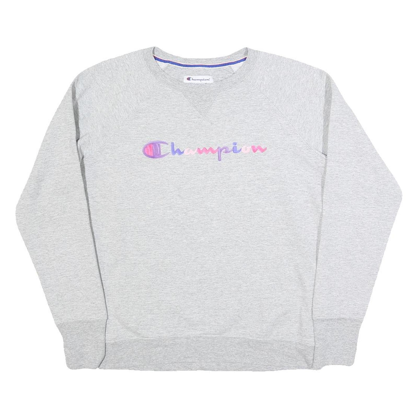 CHAMPION Womens Grey Pullover Crew Neck Sweatshirt M Cotton Blend Casual Refurbished - N/A refurbished available on Cerqular