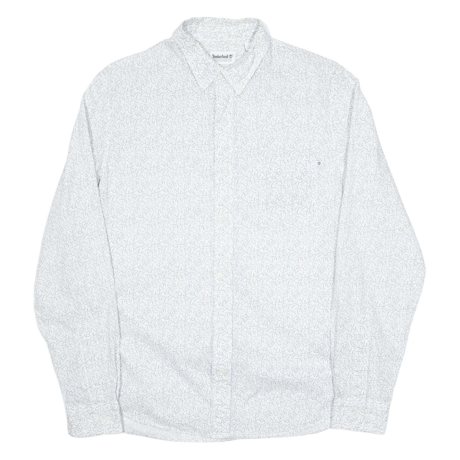 TIMBERLAND Slim Fit Mens Shirt White Crazy Pattern Long Sleeve M Refurbished - N/A refurbished available on Cerqular
