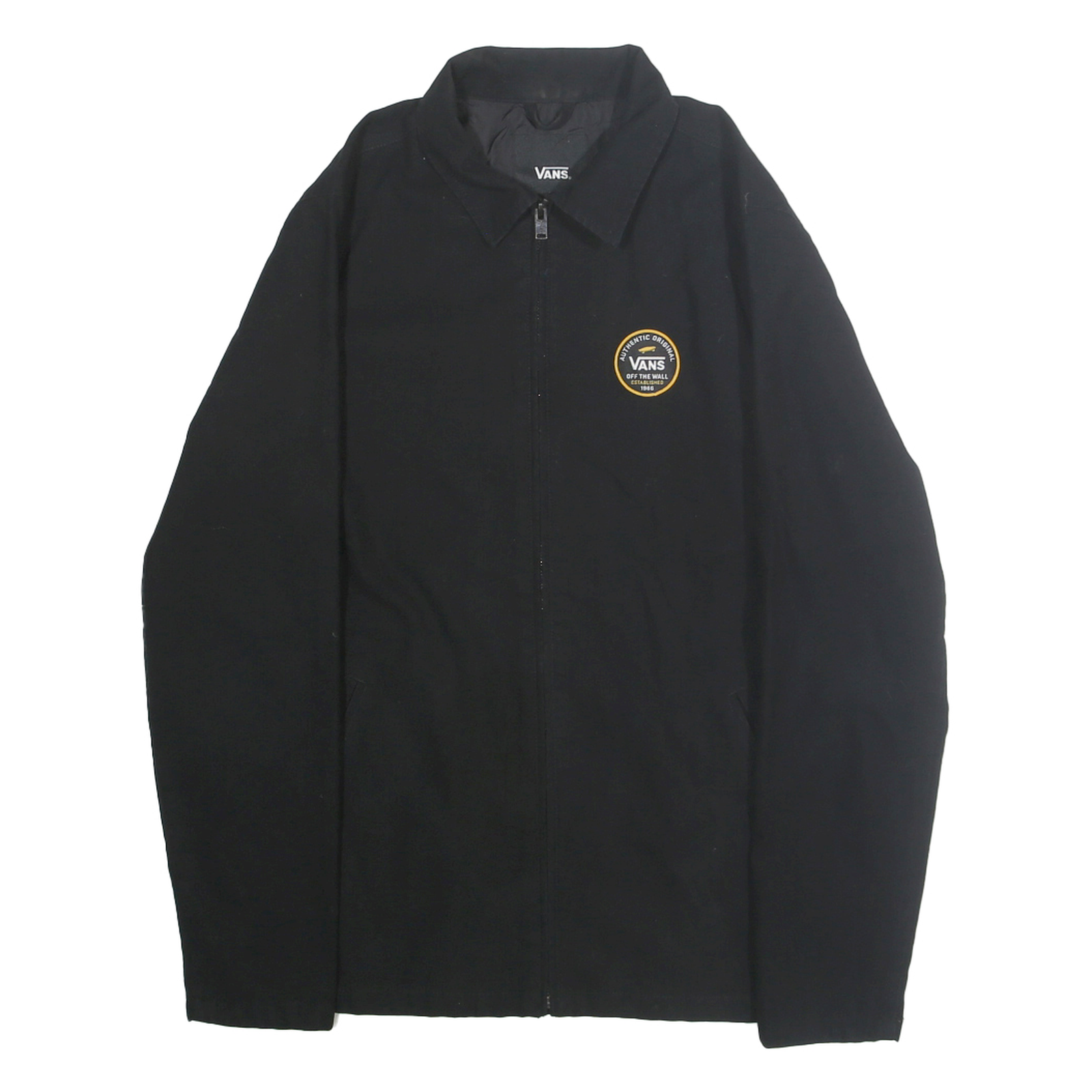 VANS Mens Black Cotton Jacket S Plain Zip Closure Classic Fit Refurbished - N/A refurbished available on Cerqular