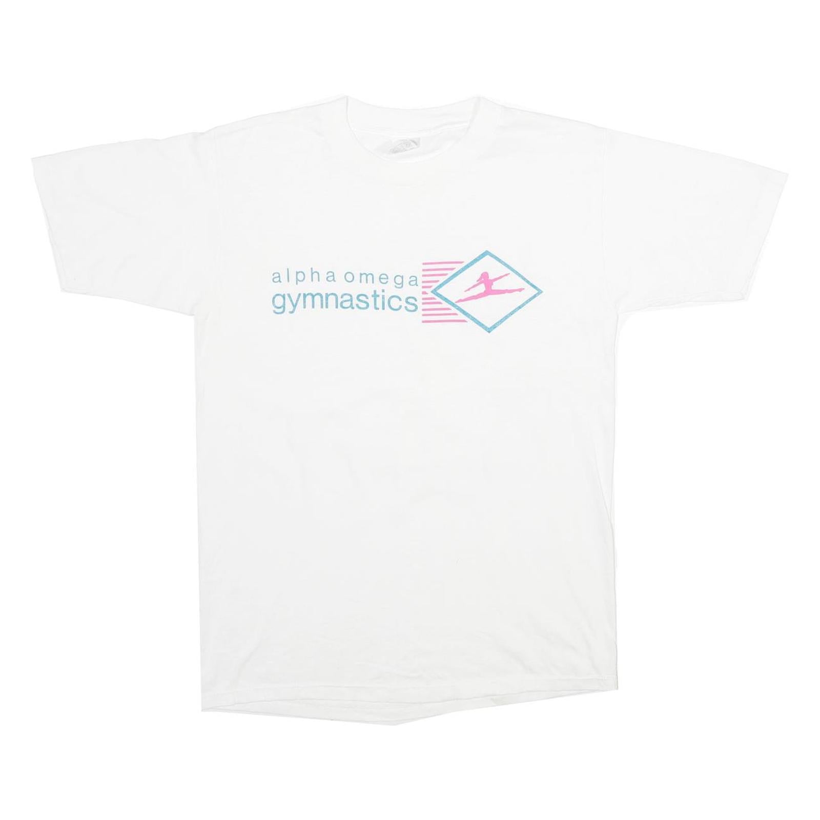 MILLER Mens White Alpha Omega Gymnastics Graphic T-Shirt L Short Sleeve Crew Refurbished - N/A refurbished available on Cerqular