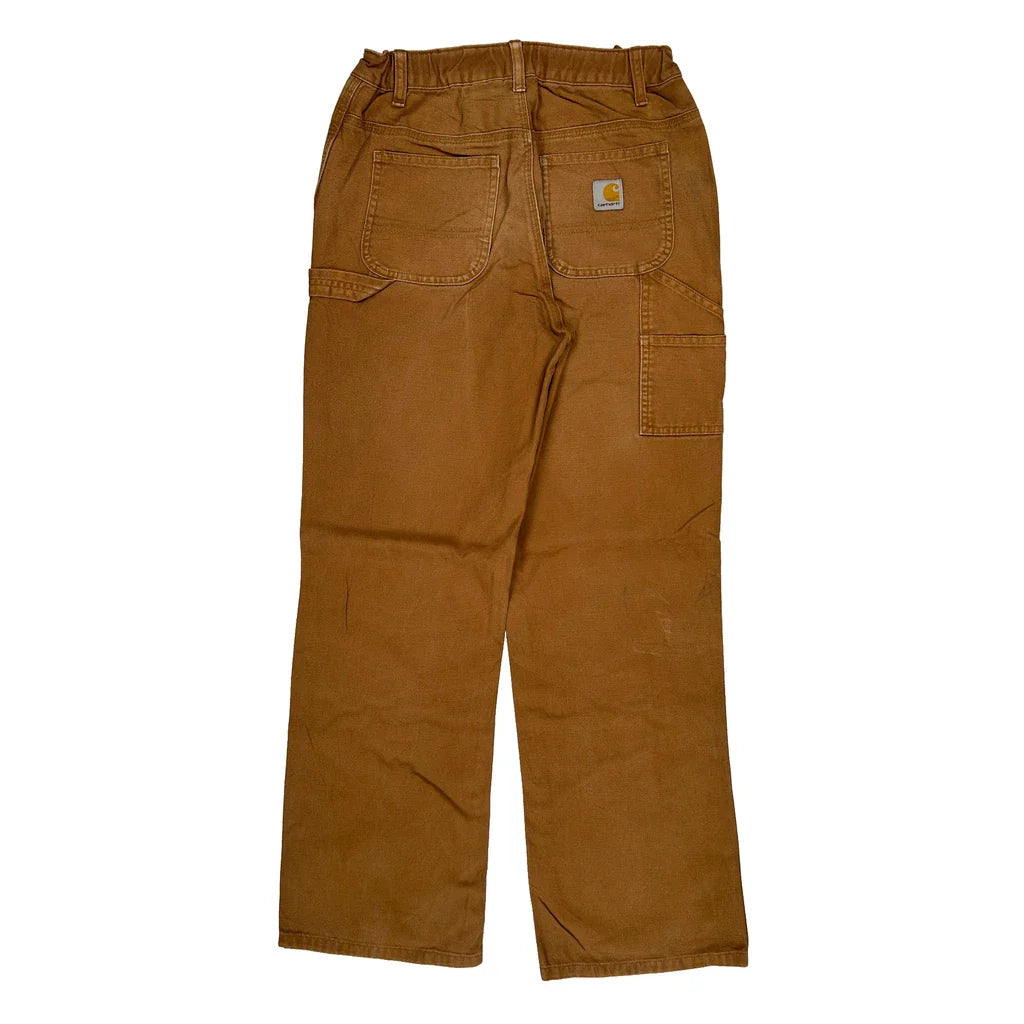 Carhartt Carpenter Trousers - 26W 31L Brown Cotton Refurbished - Thrifted (note: this is a term often used to describe second- refurbished available on Cerqular