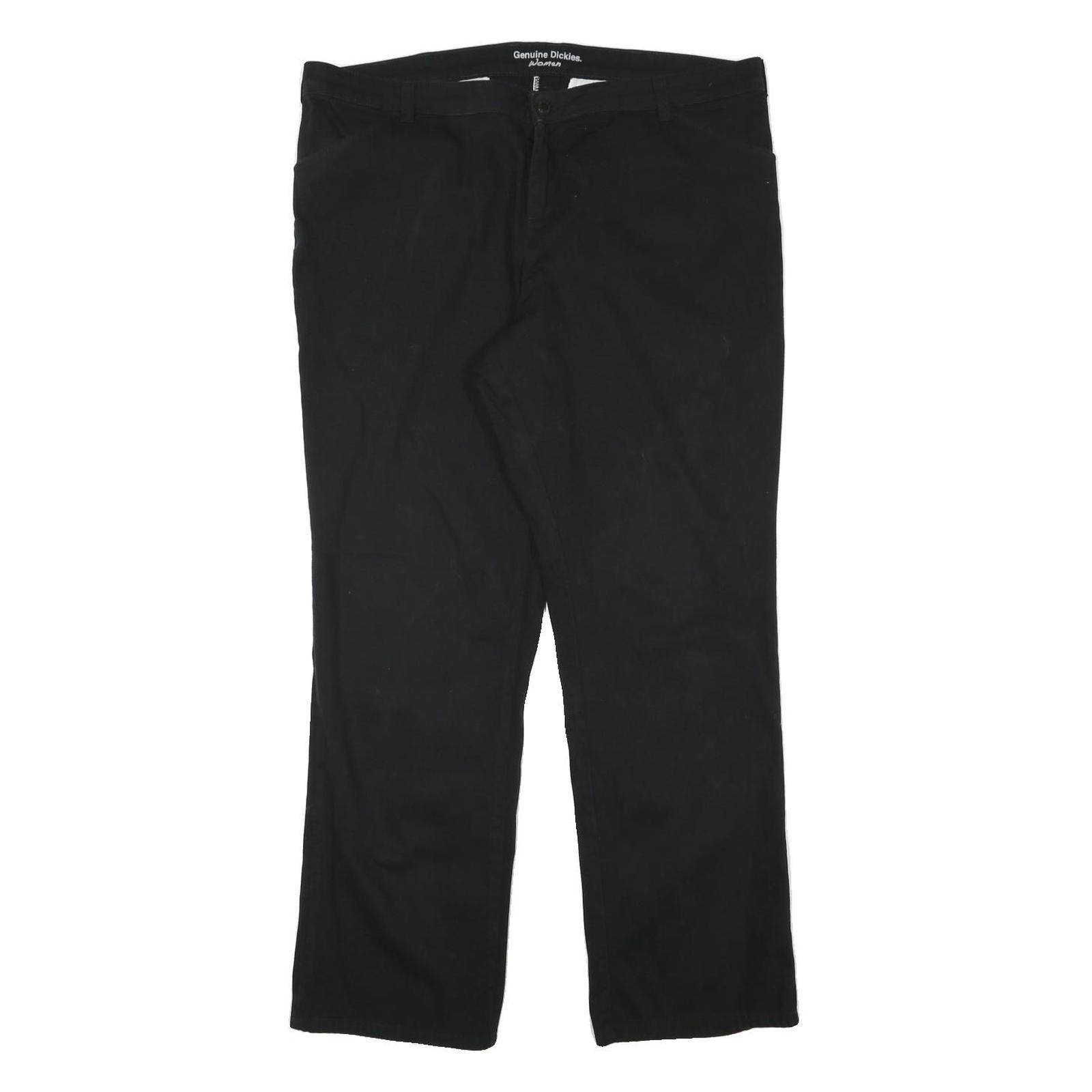 DICKIES Womens Black Cotton Blend Regular Fit Straight Leg Trousers W38 L30 Refurbished - N/A refurbished available on Cerqular