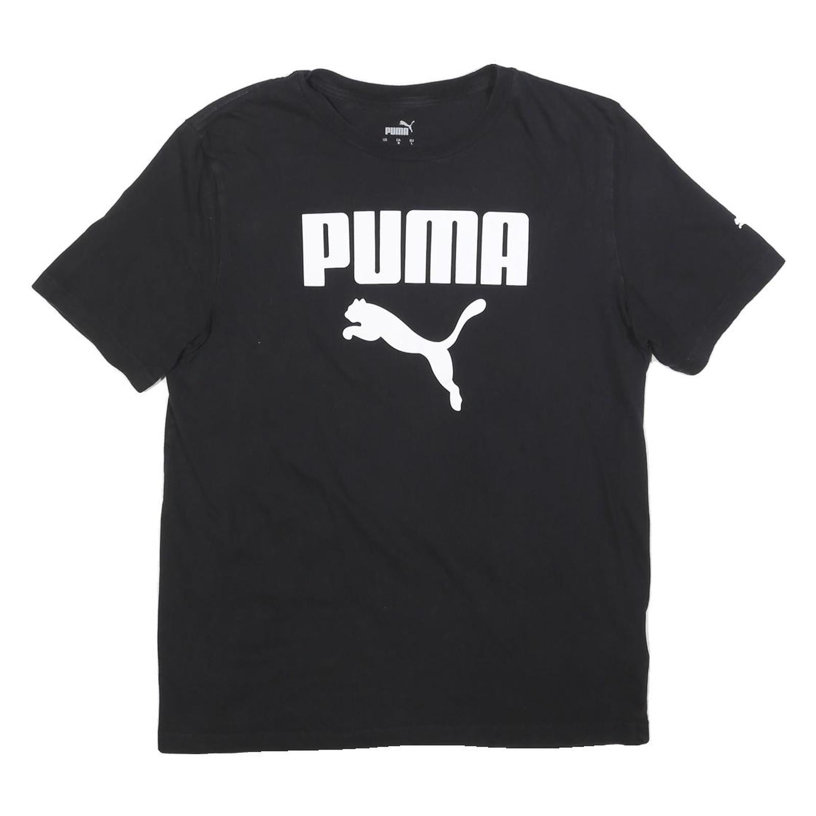 PUMA Mens Black L Graphic T-Shirt Short Sleeve Crew Neck Cotton Blend Refurbished - N/A refurbished available on Cerqular