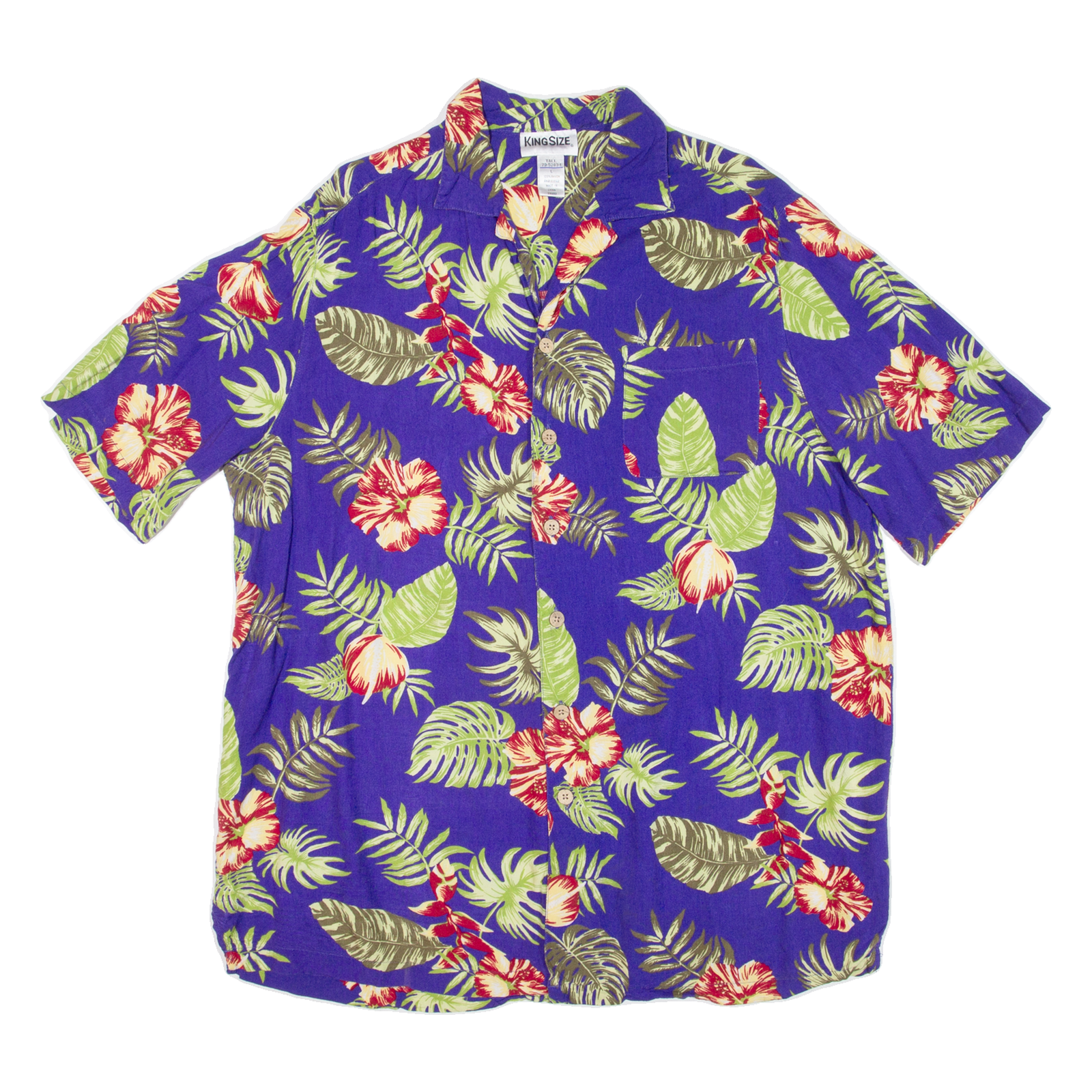 KING SIZE Tall Mens Hawaiian Shirt Purple Floral L Refurbished - N/A refurbished available on Cerqular
