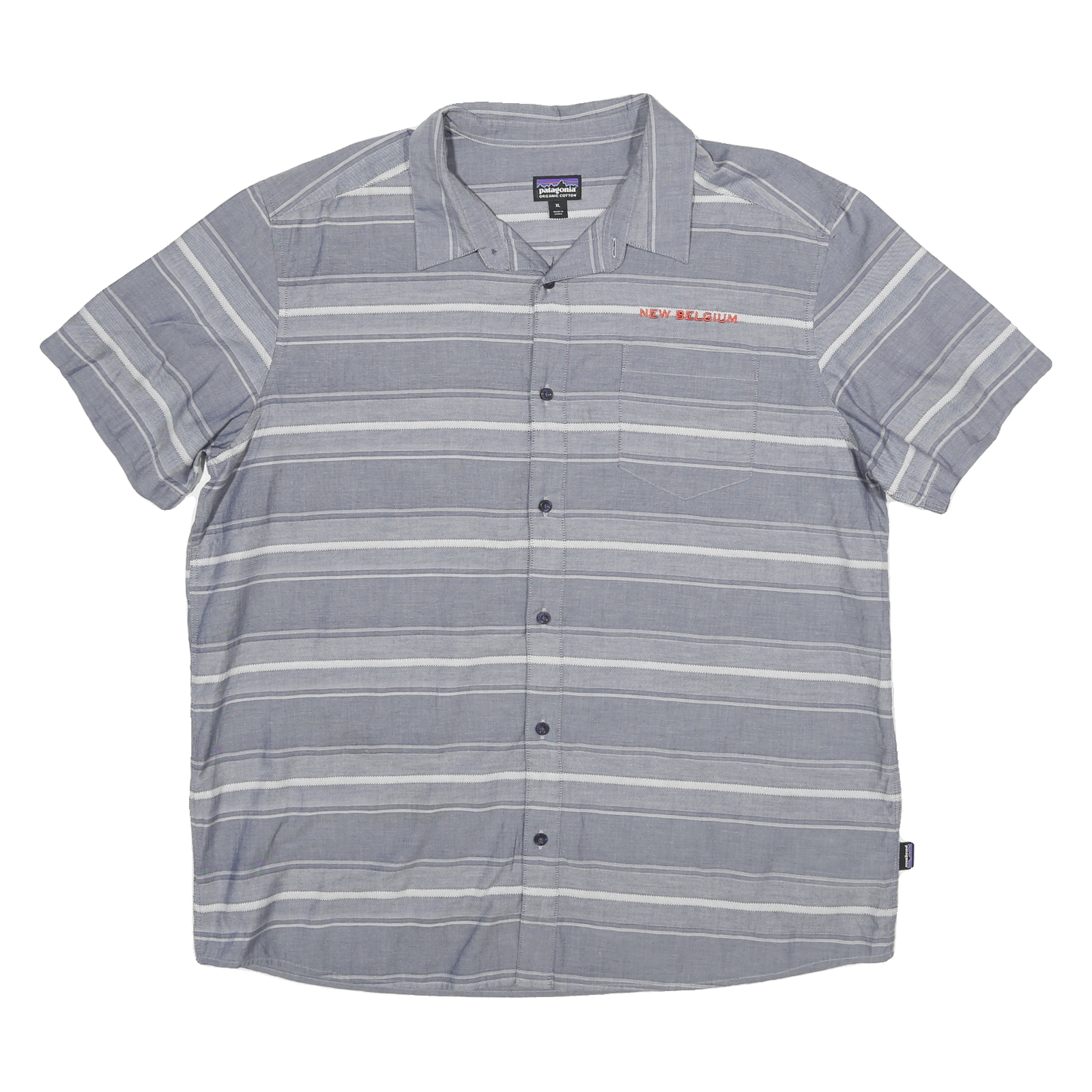 PATAGONIA Mens Blue & White Striped Casual Shirt XL New Belgium Embroidery Refurbished - N/A refurbished available on Cerqular