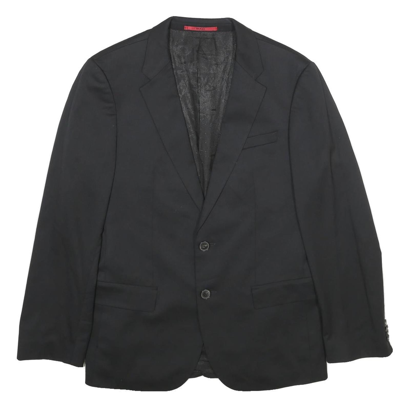 HUGO BOSS Mens Black Classic Jacket M Woven Button Blazer Suit Smart Refurbished - N/A refurbished available on Cerqular