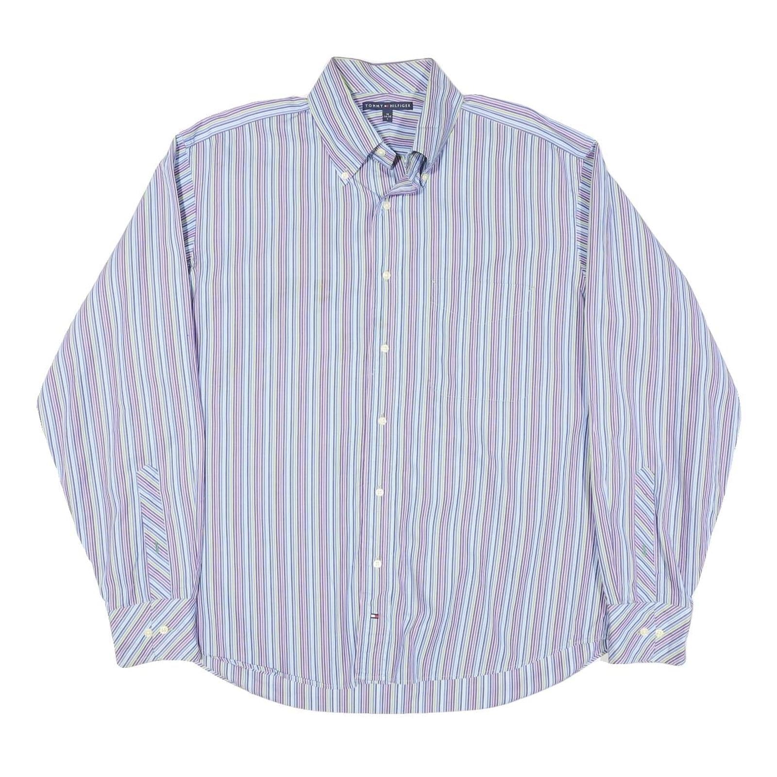 Buy TOMMY HILFIGER Mens Blue & Purple Stripe Shirt L Button Down Cotton Blend Formal Refurbished - $38.99 TOMMY HILFIGER Mens Blue & Purple Stripe Shirt L Button Down Cotton Blend Formal Refurbished - N/A refurbished available on Cerqular