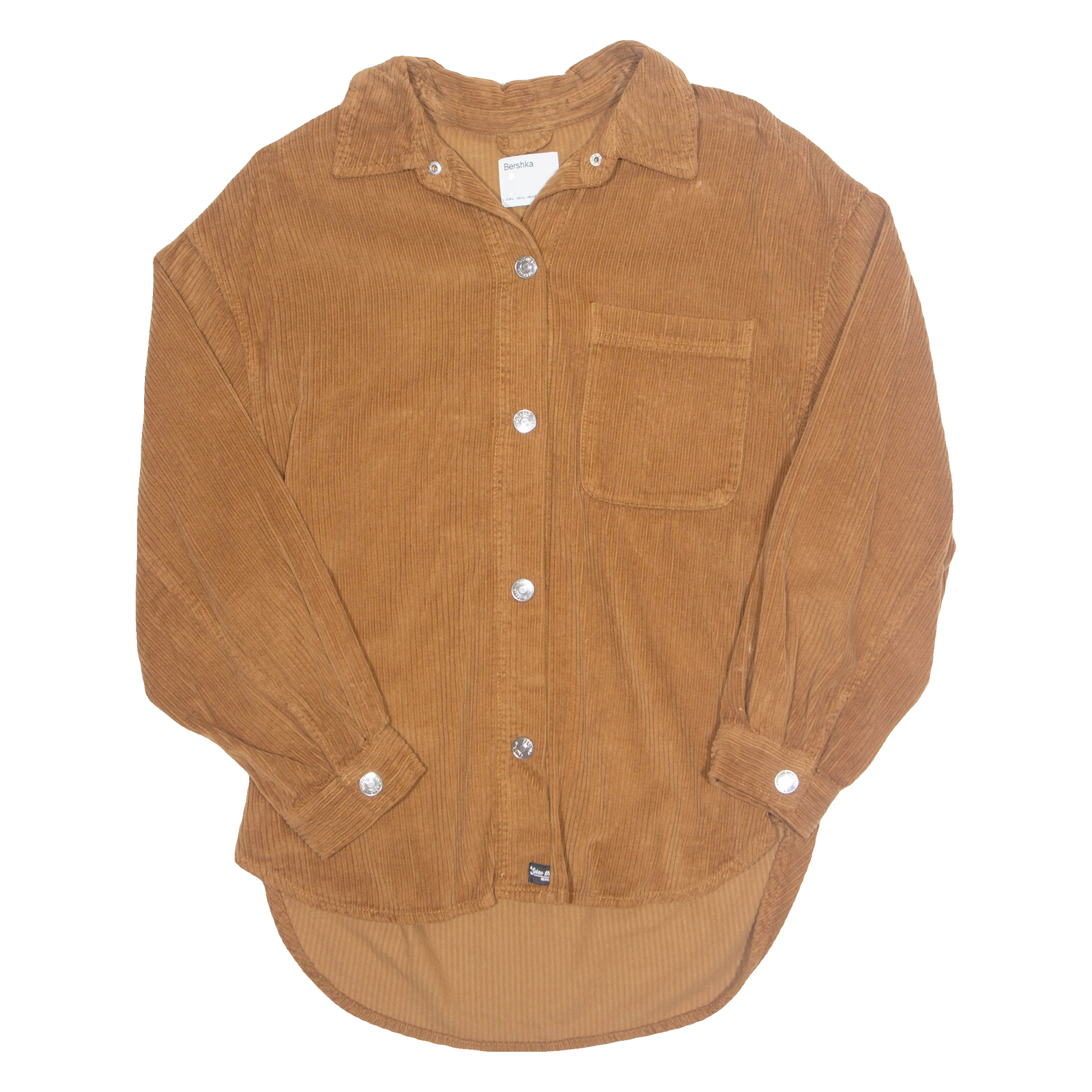 BERSHKA Womens Blouse Brown Collared Long Sleeve L Refurbished - N/A refurbished available on Cerqular