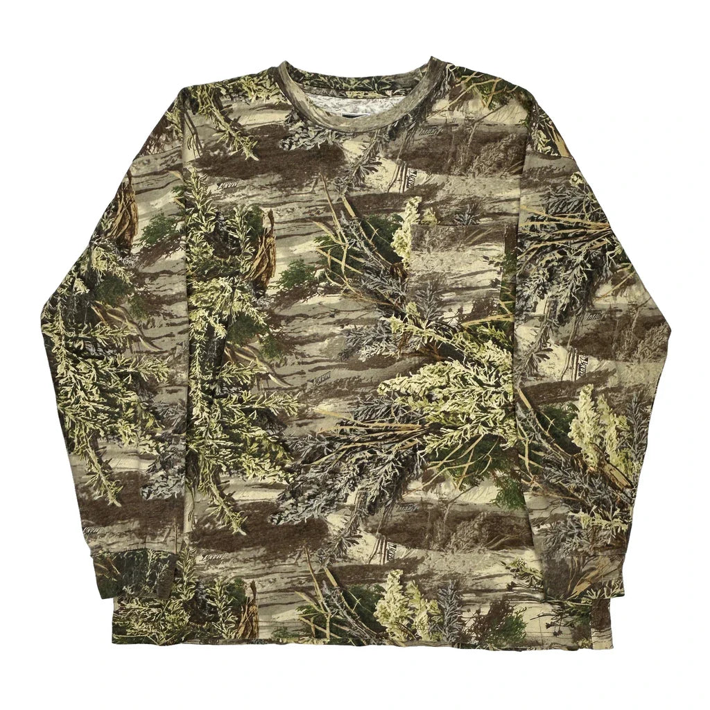 Paramount Outdoors Camo Long Sleeve T-Shirt - 2XL Khaki Cotton Refurbished - Thrifted (note: this is a term often used to describe second- refurbished available on Cerqular