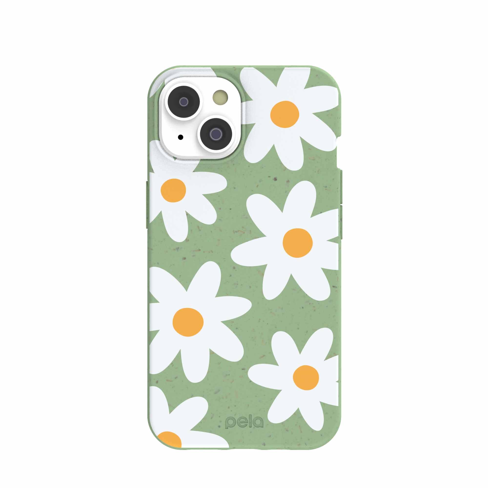 Sage Green Daisy iPhone 14/16e Case Refurbished - Pela Case refurbished available on Cerqular