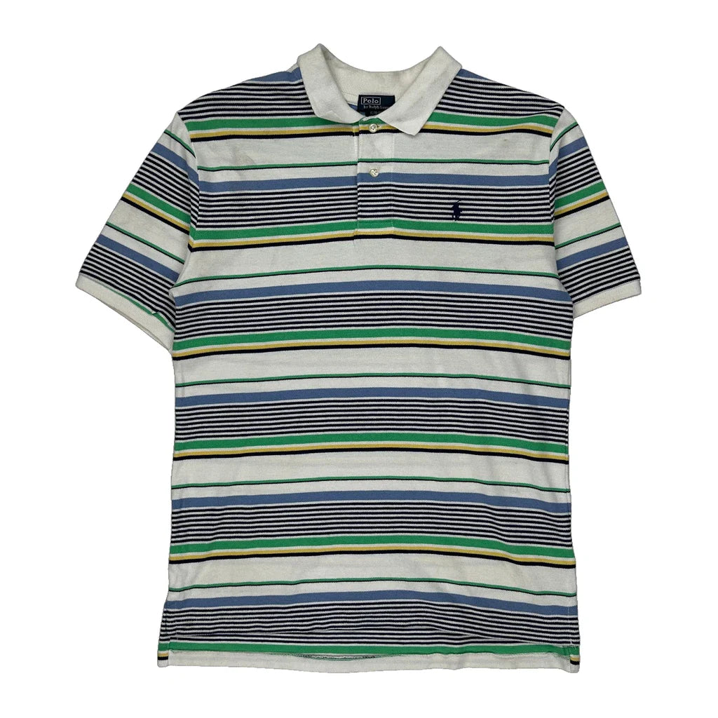 Age 13-14 Polo By Ralph Lauren Striped Polo Shirt - XL Multicoloured Cotton Refurbished - Thrifted (note: this is a term often used to describe second- refurbished available on Cerqular