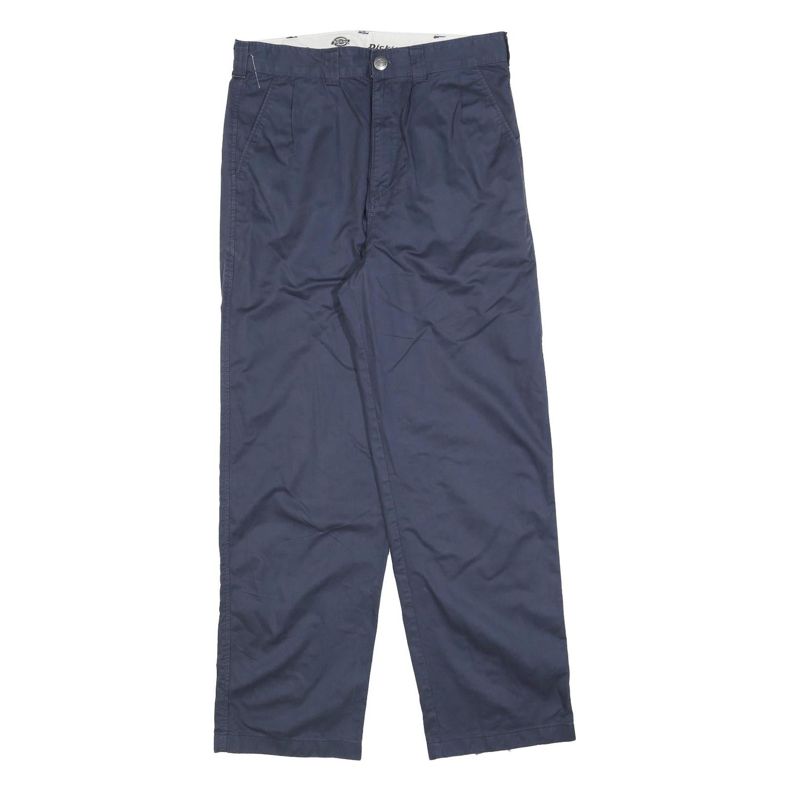 DICKIES Mens Relaxed Navy Cotton Blend Trousers W30 L30 Workwear Zip Closure Refurbished - N/A refurbished available on Cerqular