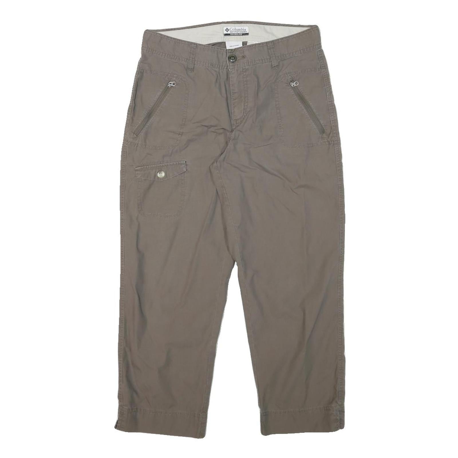 COLUMBIA Womens Cotton Blend Beige Regular Straight Trousers W28 L24 Outdoor Zip Refurbished - N/A refurbished available on Cerqular