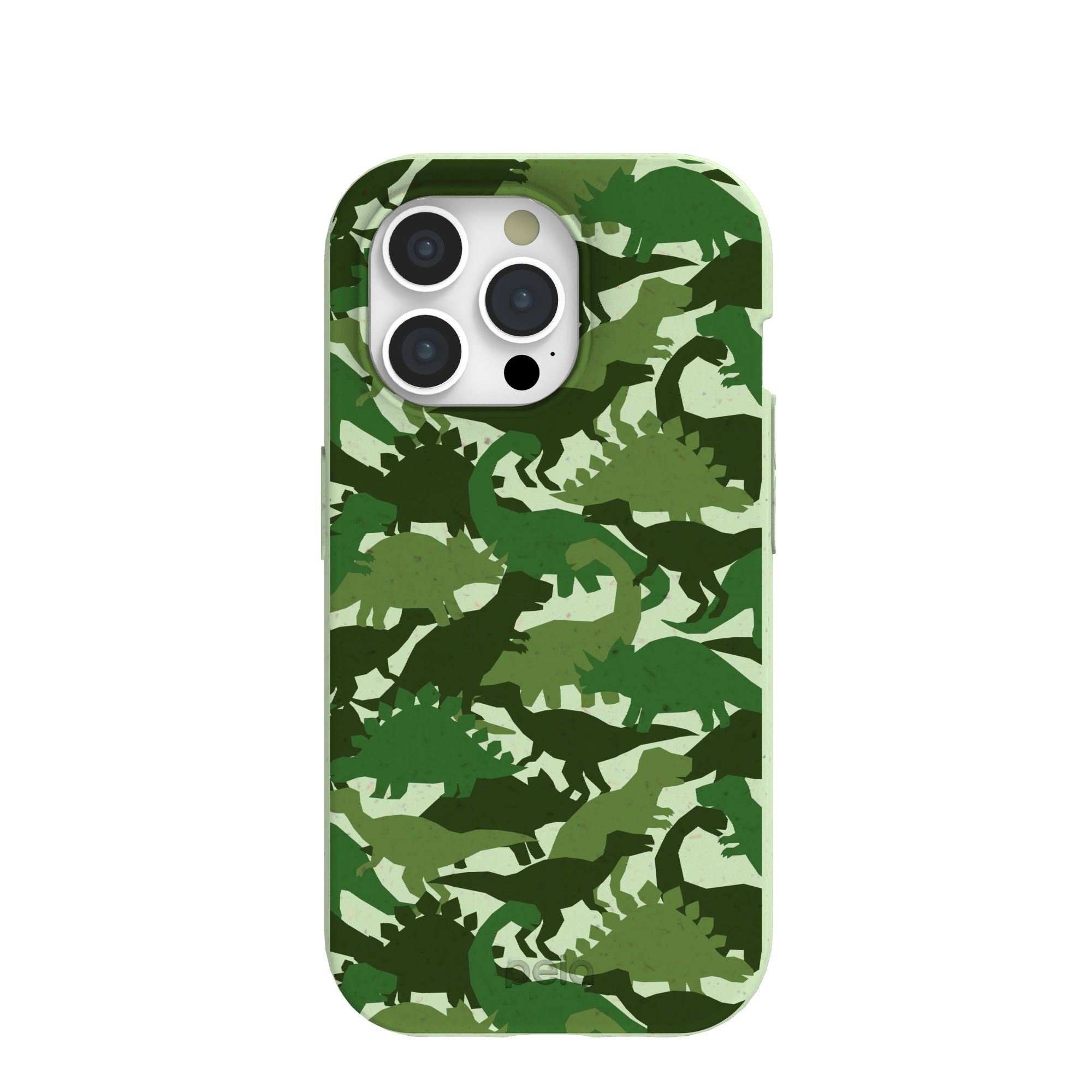 Sage Green Dino Camo iPhone 15 Pro Case Refurbished - Pela Case refurbished available on Cerqular