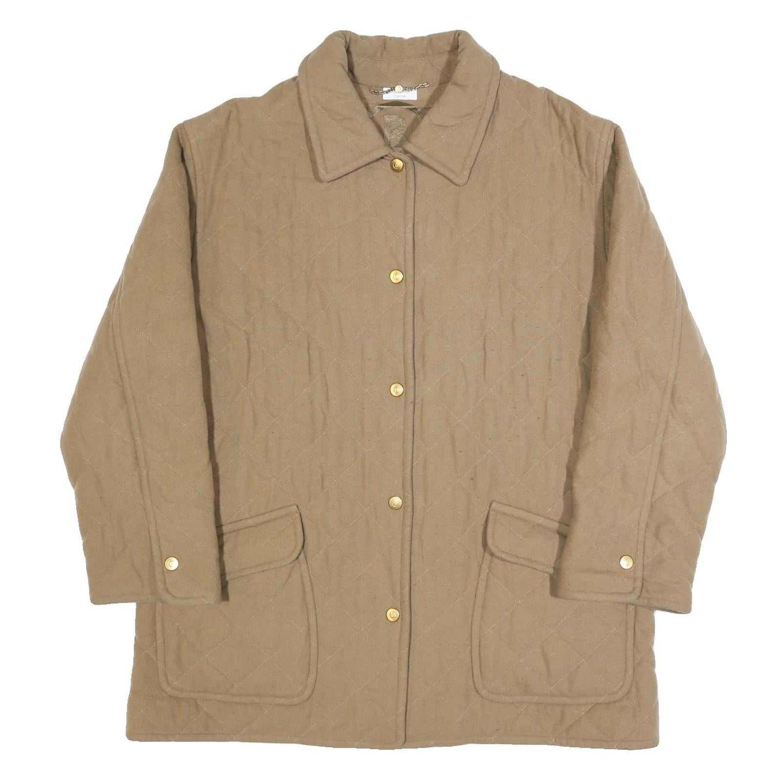 BOGNER Womens Beige Quilted Jacket L Button Closure Regular Fit Classic Style Refurbished - N/A refurbished available on Cerqular
