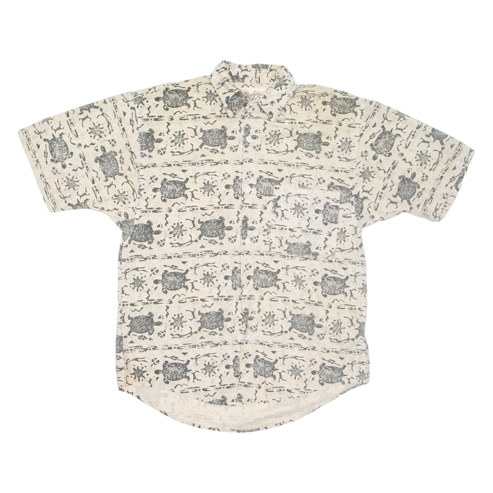 BILLY OBJECTS Mens Hawaiian Shirt Beige Crazy Pattern S Refurbished - N/A refurbished available on Cerqular