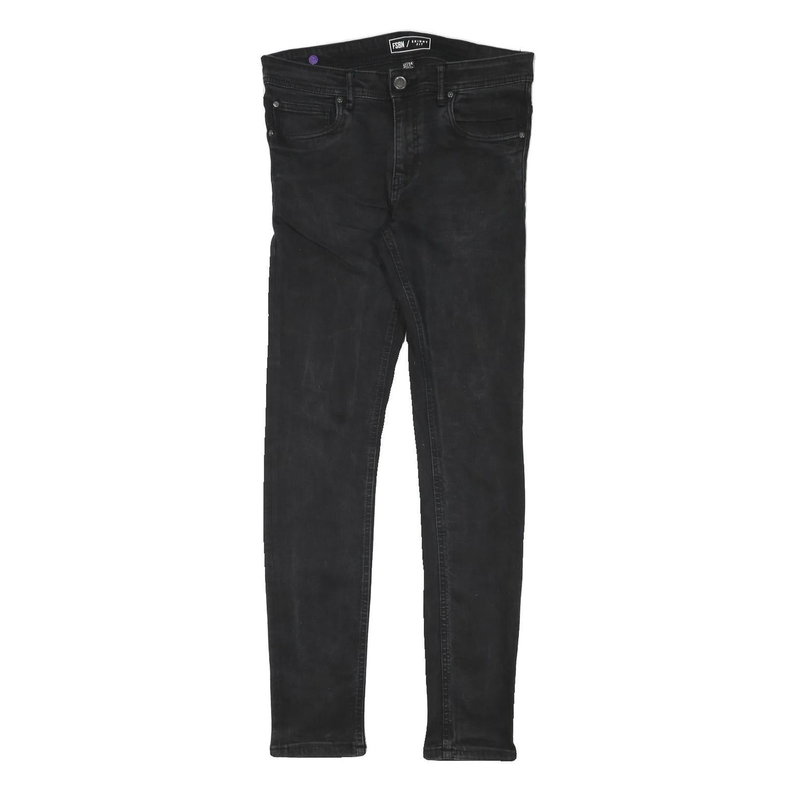FSBN Mens Slim Black Jeans Denim Medium W32 L32 Stretch Cotton Blend Zip Refurbished - N/A refurbished available on Cerqular