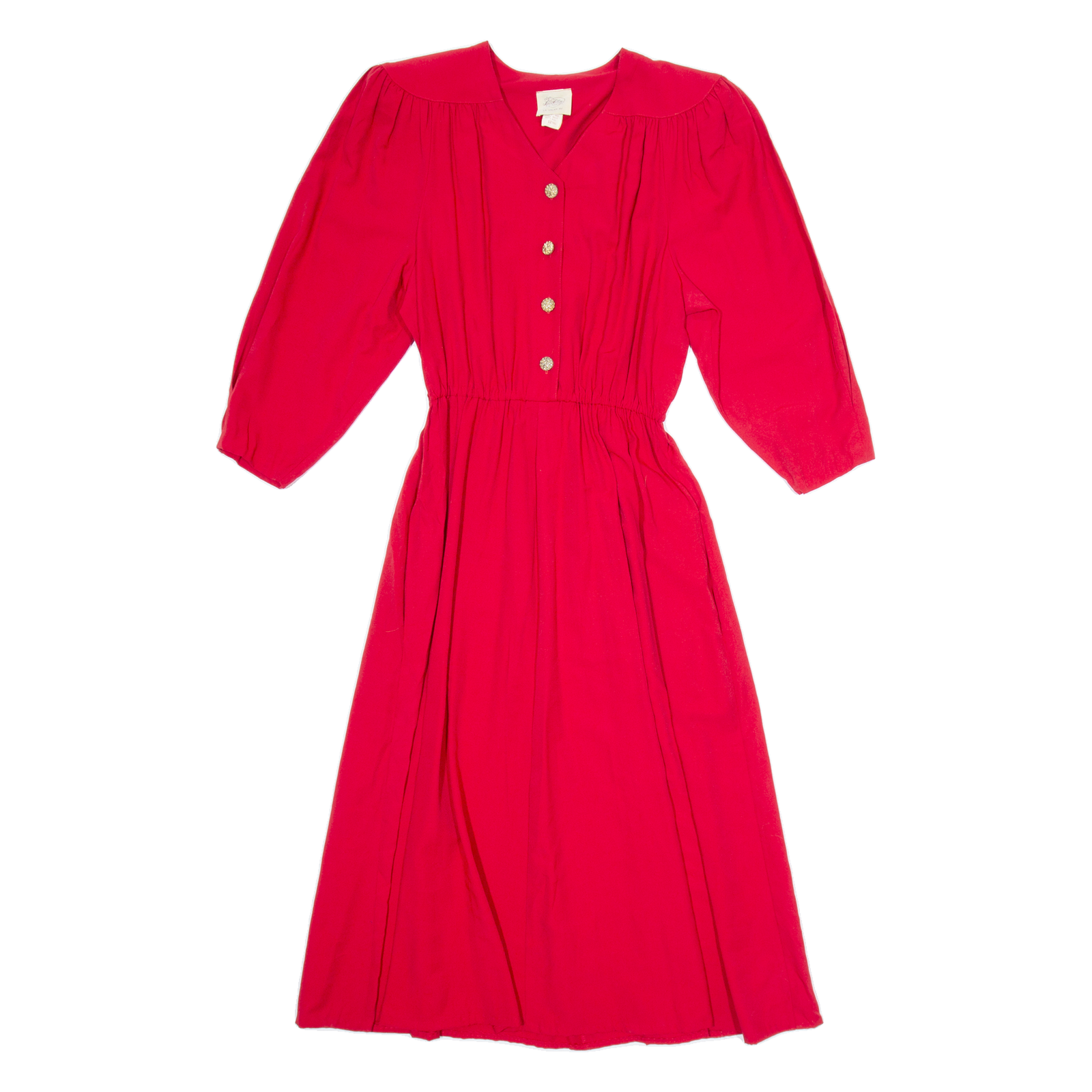 LA MILAN Womens A-Line Dress Red Long Sleeve Midi UK 12 Refurbished - N/A refurbished available on Cerqular
