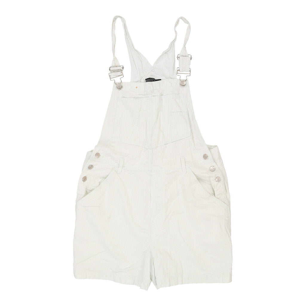 Age 15 No Boundaries Short Dungarees - XL White Cotton Refurbished - Thrifted (note: this is a term often used to describe second- refurbished available on Cerqular