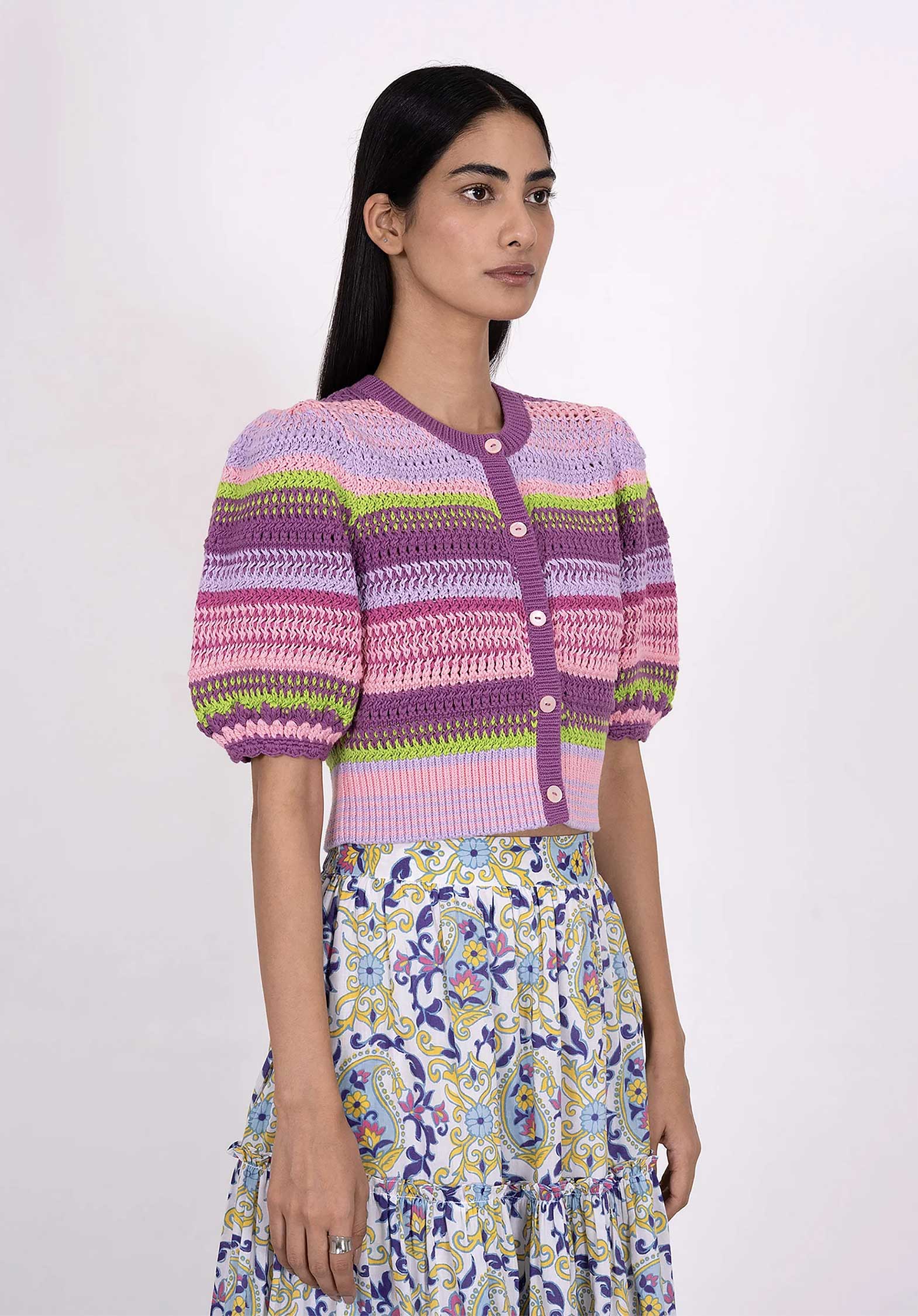 Cardigan Celeste Ss Cardi Multi-Weave | Color: MULTI WEAVE | Size: M Refurbished - N/A (I could not find a well-known brand with this name refurbished available on Cerqular
