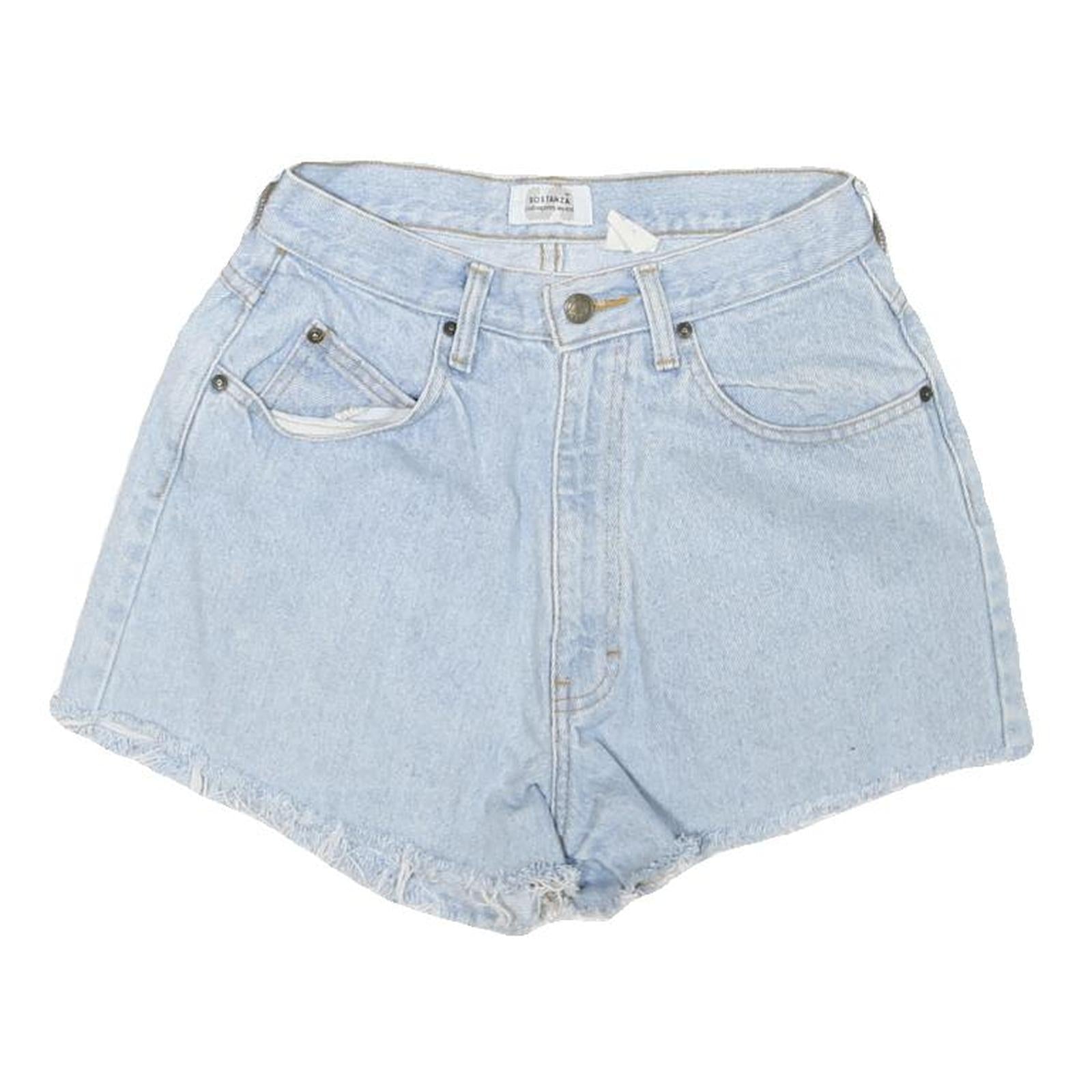SOSTANZA Womens Shorts Blue Denim Casual M W26 Frayed Hem Relaxed Fit Refurbished - N/A refurbished available on Cerqular