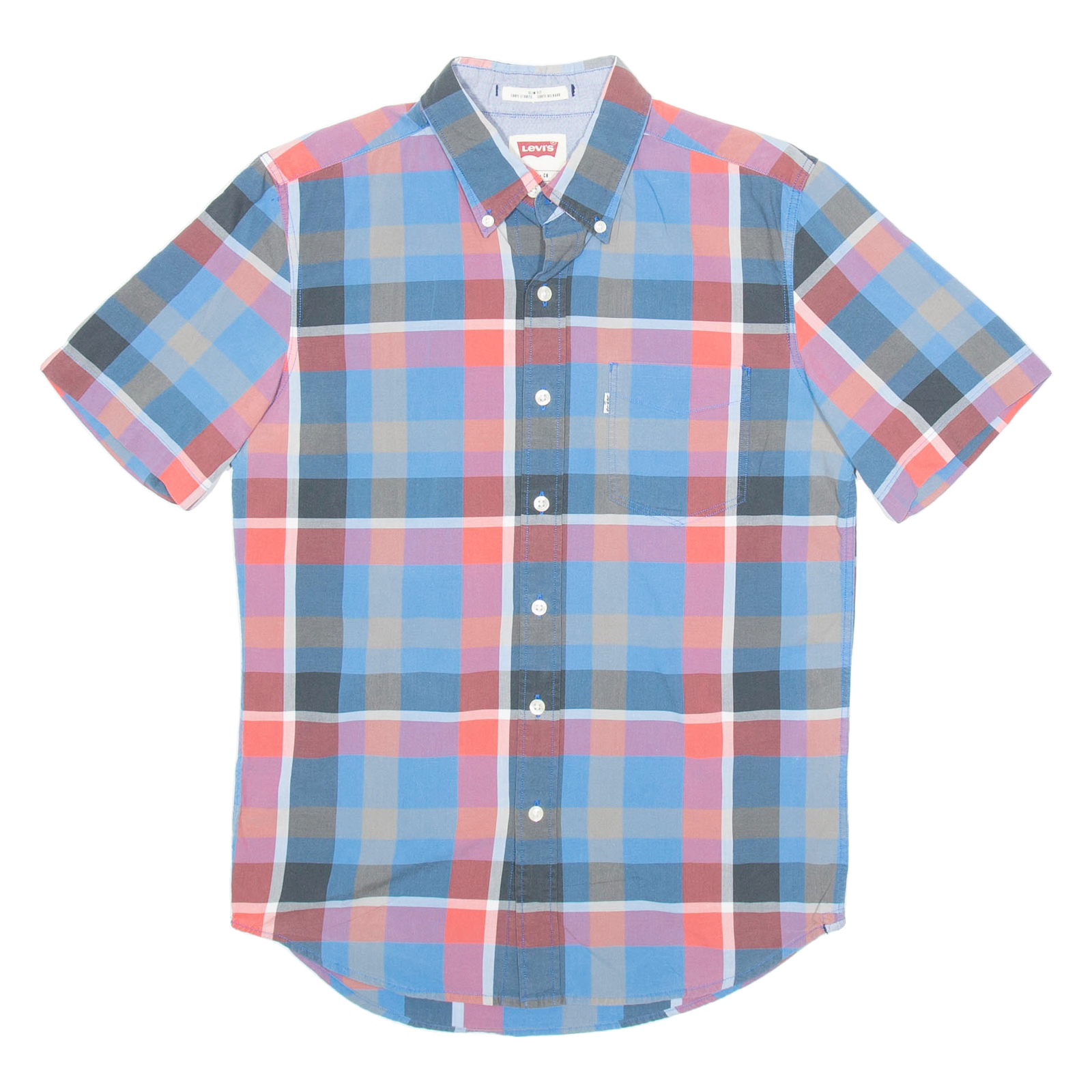 LEVI'S Slim Fit Mens Shirt Blue Check S Refurbished - N/A refurbished available on Cerqular