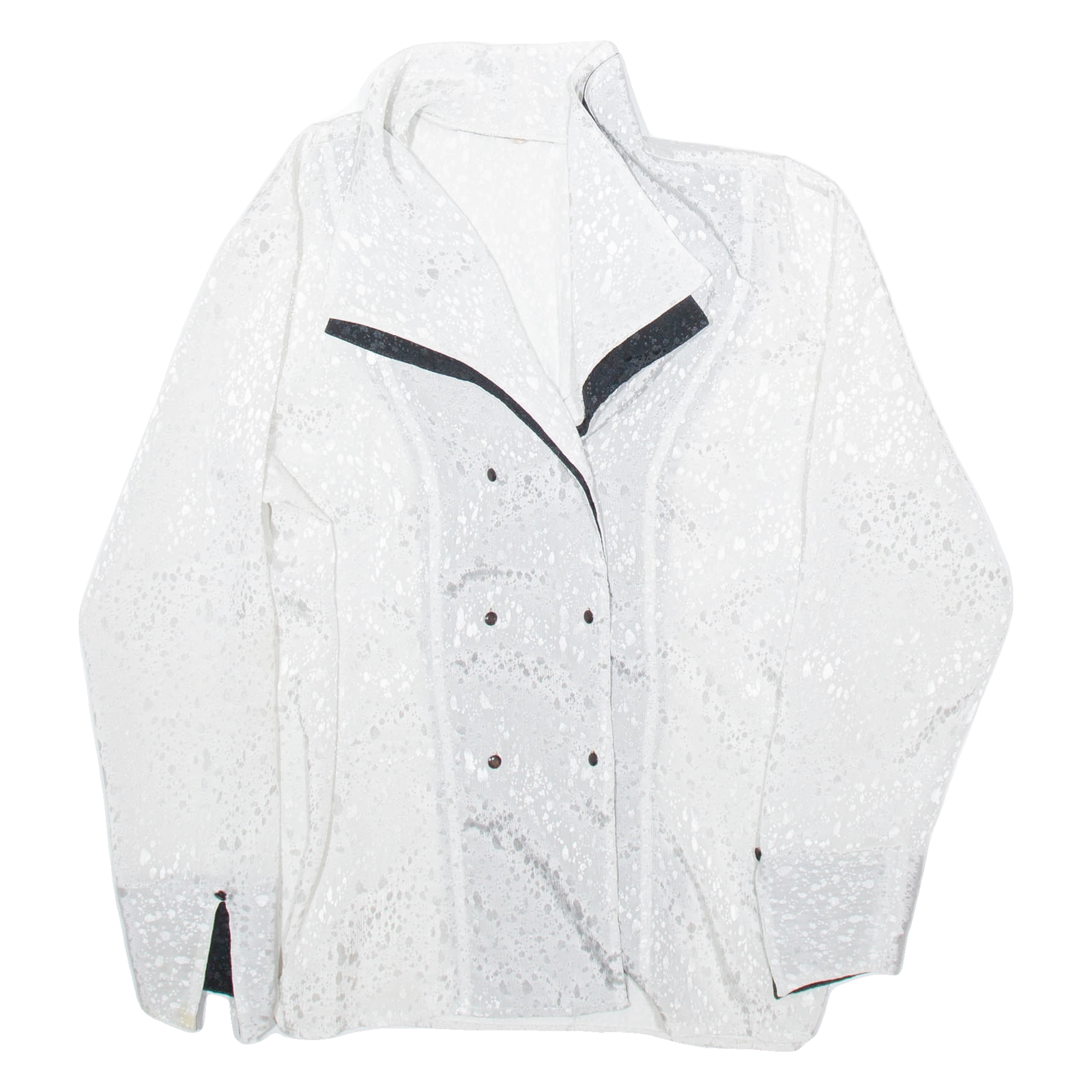 Womens Printed Shirt Silver V-Neck Long Sleeve M Refurbished - N/A refurbished available on Cerqular