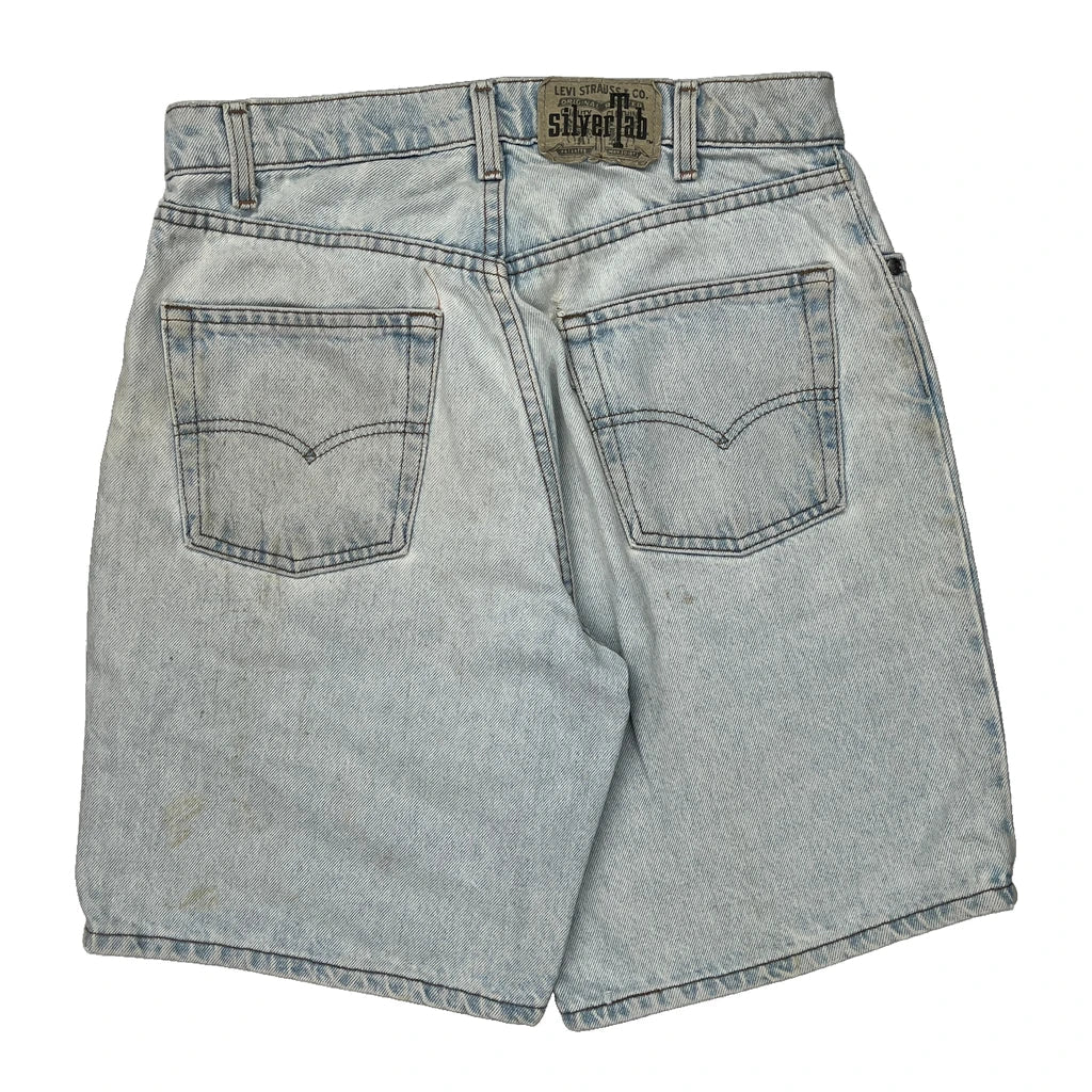 Levis Denim Shorts - 29W 10L Light Wash Cotton Refurbished - Thrifted (note: this is a term often used to describe second- refurbished available on Cerqular
