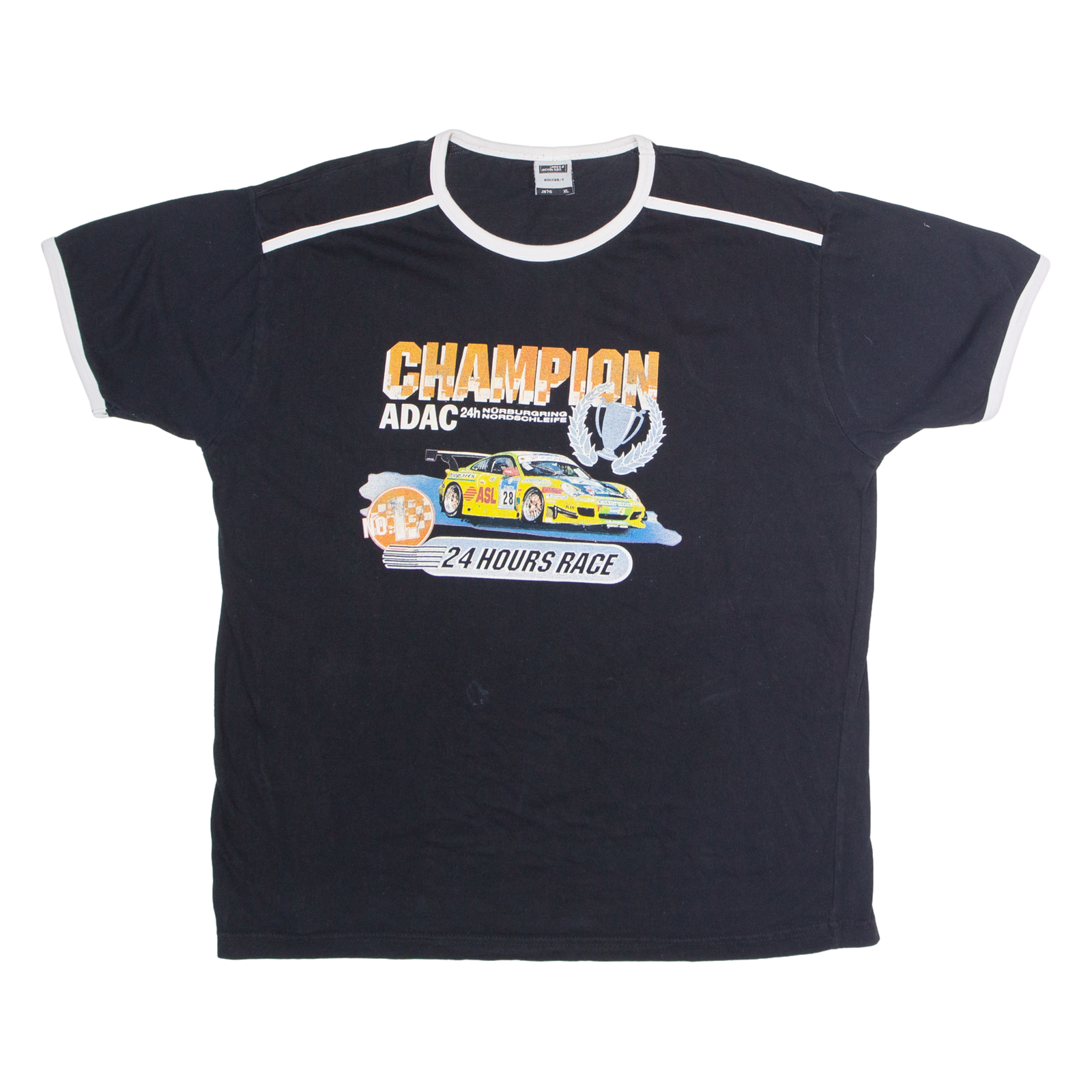 JAMES & NICHOLSON Champion ADAC Mens T-Shirt Black XL Refurbished - N/A refurbished available on Cerqular