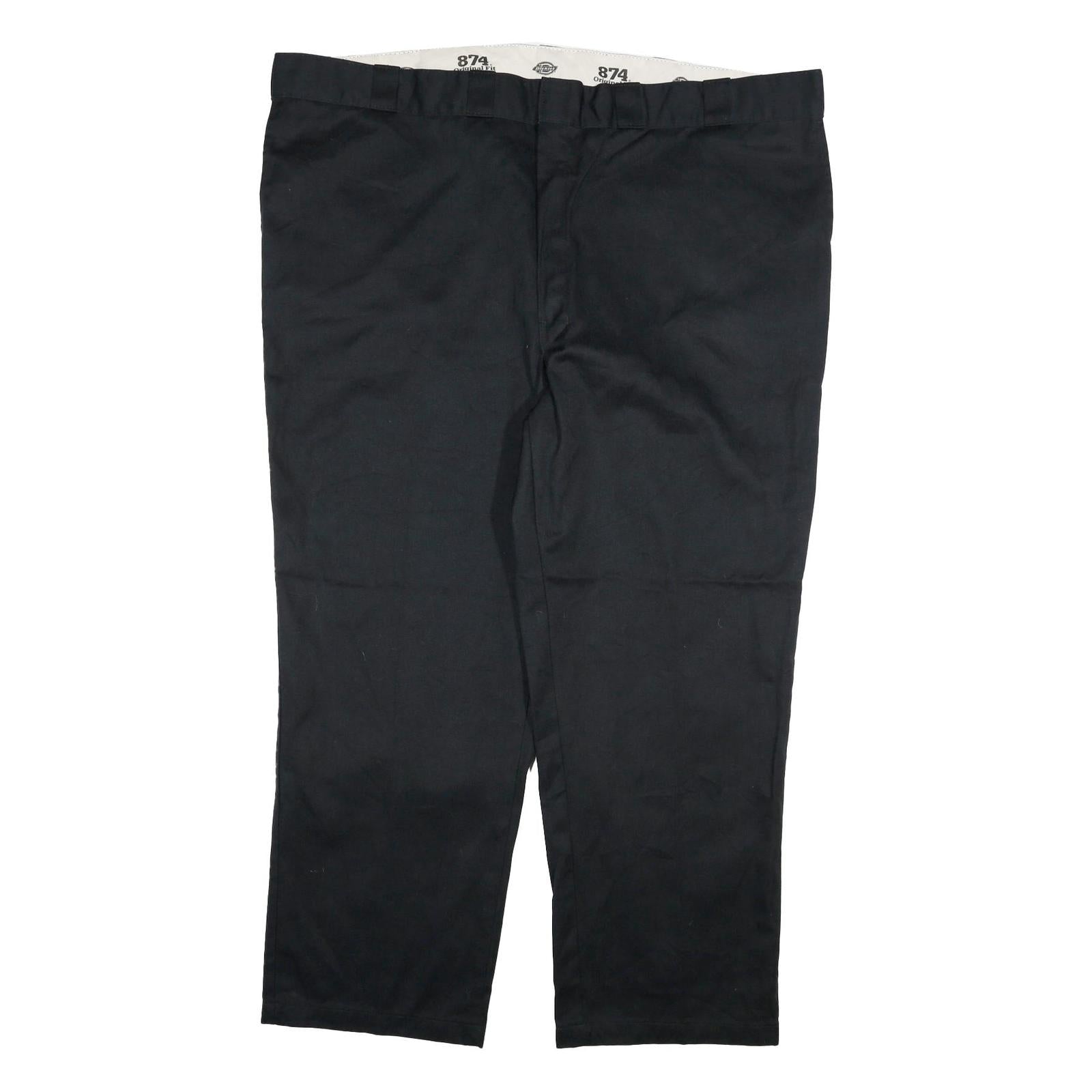 DICKIES Mens Cotton Blend Black Regular Fit Straight Leg Trousers W48 L29 Refurbished - N/A refurbished available on Cerqular