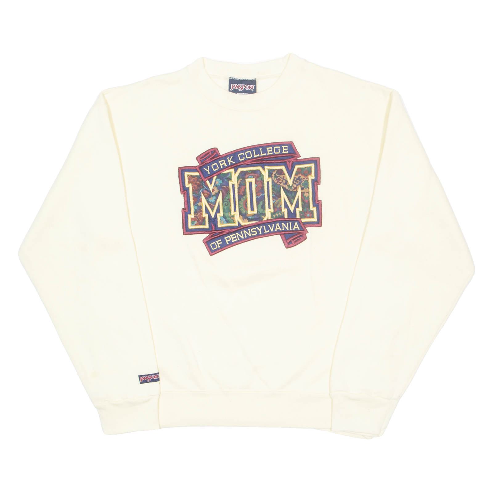 JANSPORT York College Of Pennsylvania MOM Mens Sweatshirt Yellow 90s USA L Refurbished - N/A refurbished available on Cerqular