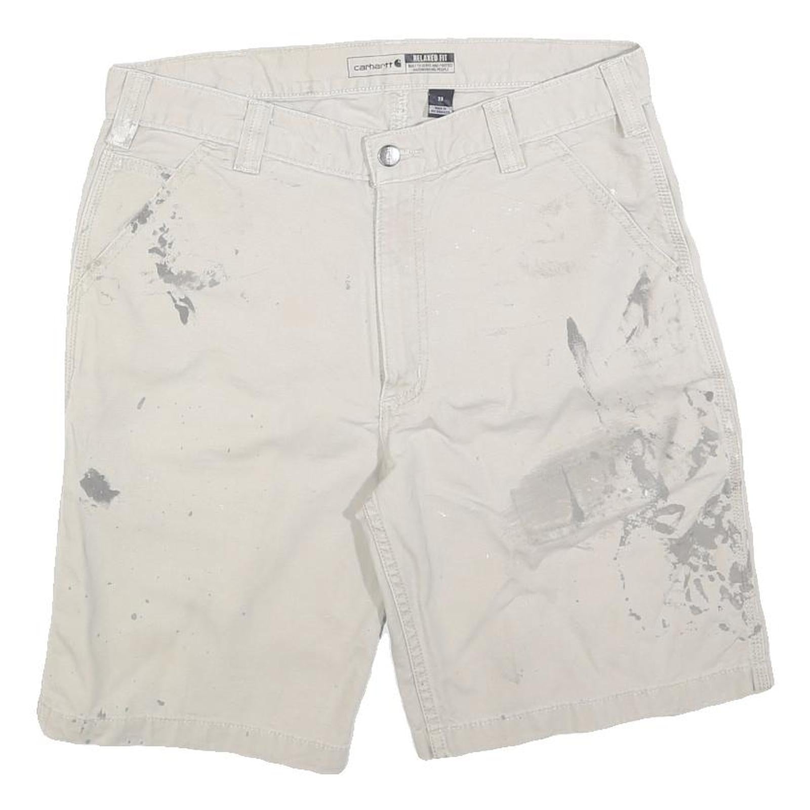 CARHARTT Mens Shorts Beige Casual Cotton Blend Relaxed Fit M W33 Workwear Refurbished - N/A refurbished available on Cerqular