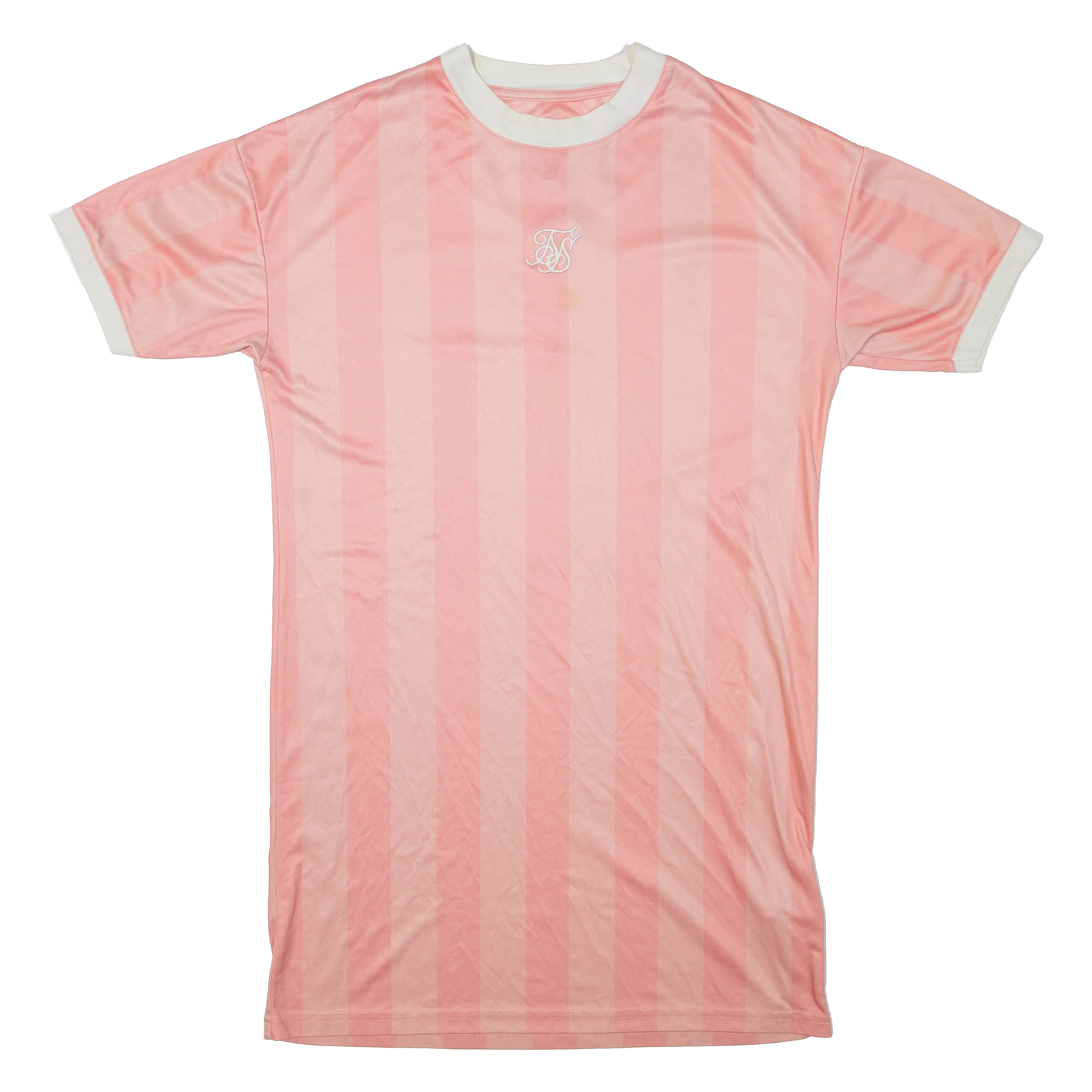 SILK SILK Womens T-Shirt Dress Pink Striped Short Sleeve Short M Refurbished - N/A refurbished available on Cerqular