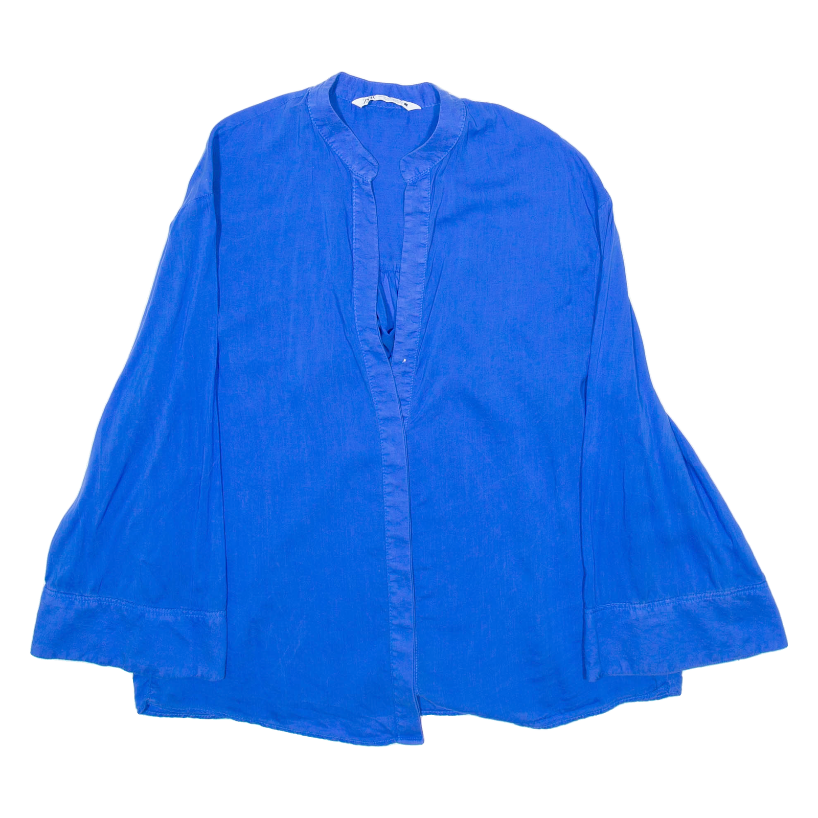 ZARA Womens Blouse Blue V-Neck Long Sleeve XS Refurbished - N/A refurbished available on Cerqular