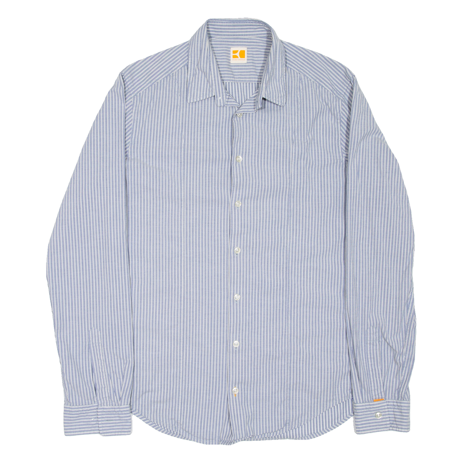 BOSS Mens Shirt Blue Striped Long Sleeve M Refurbished - N/A refurbished available on Cerqular
