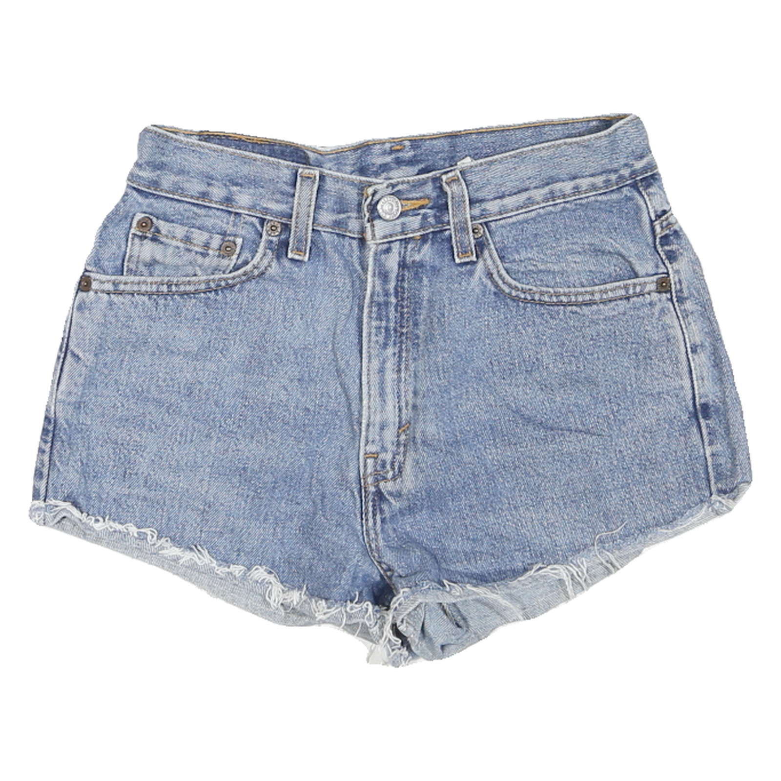 LEVI'S Womens Shorts Blue Denim Cut-Off S W28 Frayed Hem Casual Summer Refurbished - N/A refurbished available on Cerqular