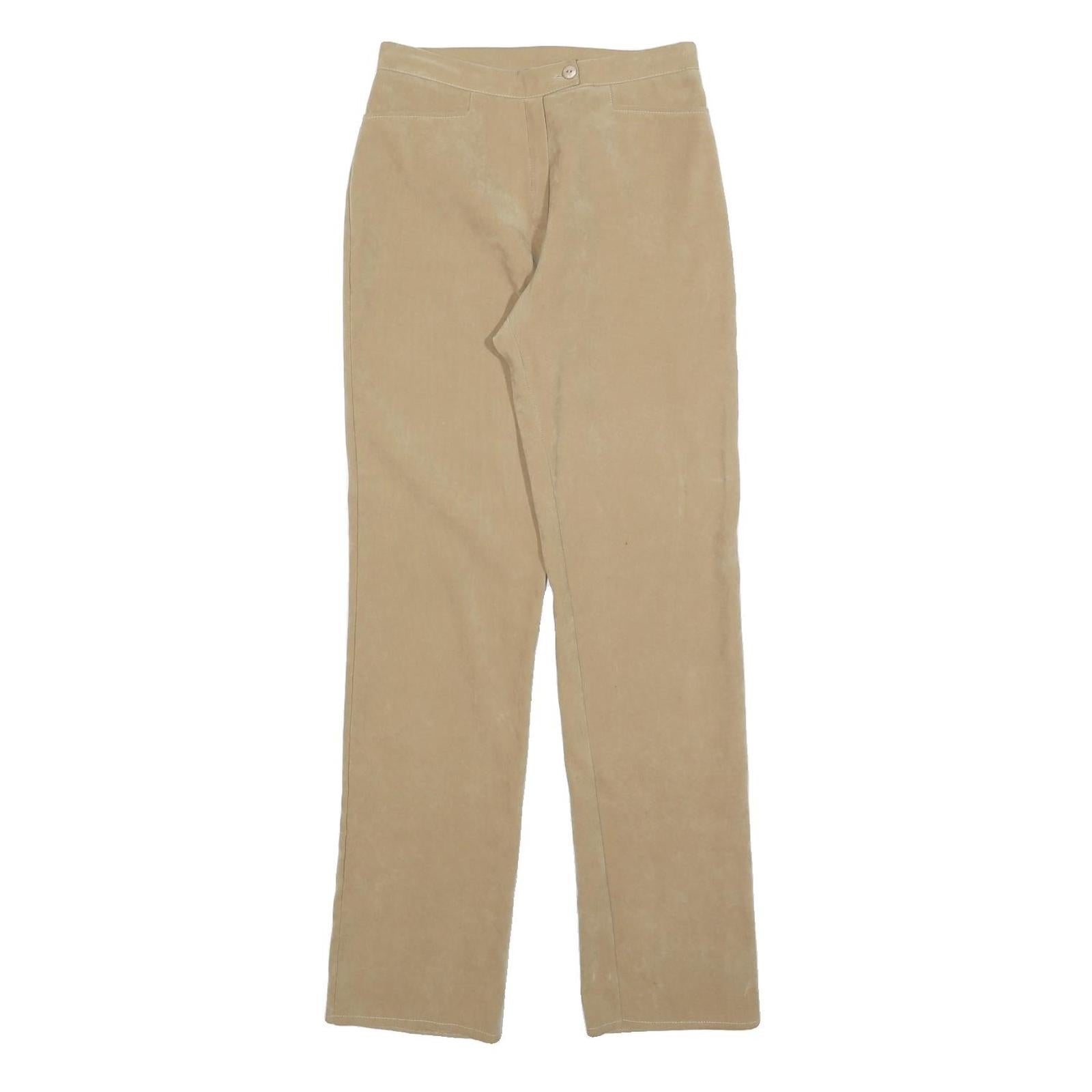 Womens Slim Fit Beige Viscose Trousers W26 L32 Zip Closure Stylish Refurbished - N/A refurbished available on Cerqular