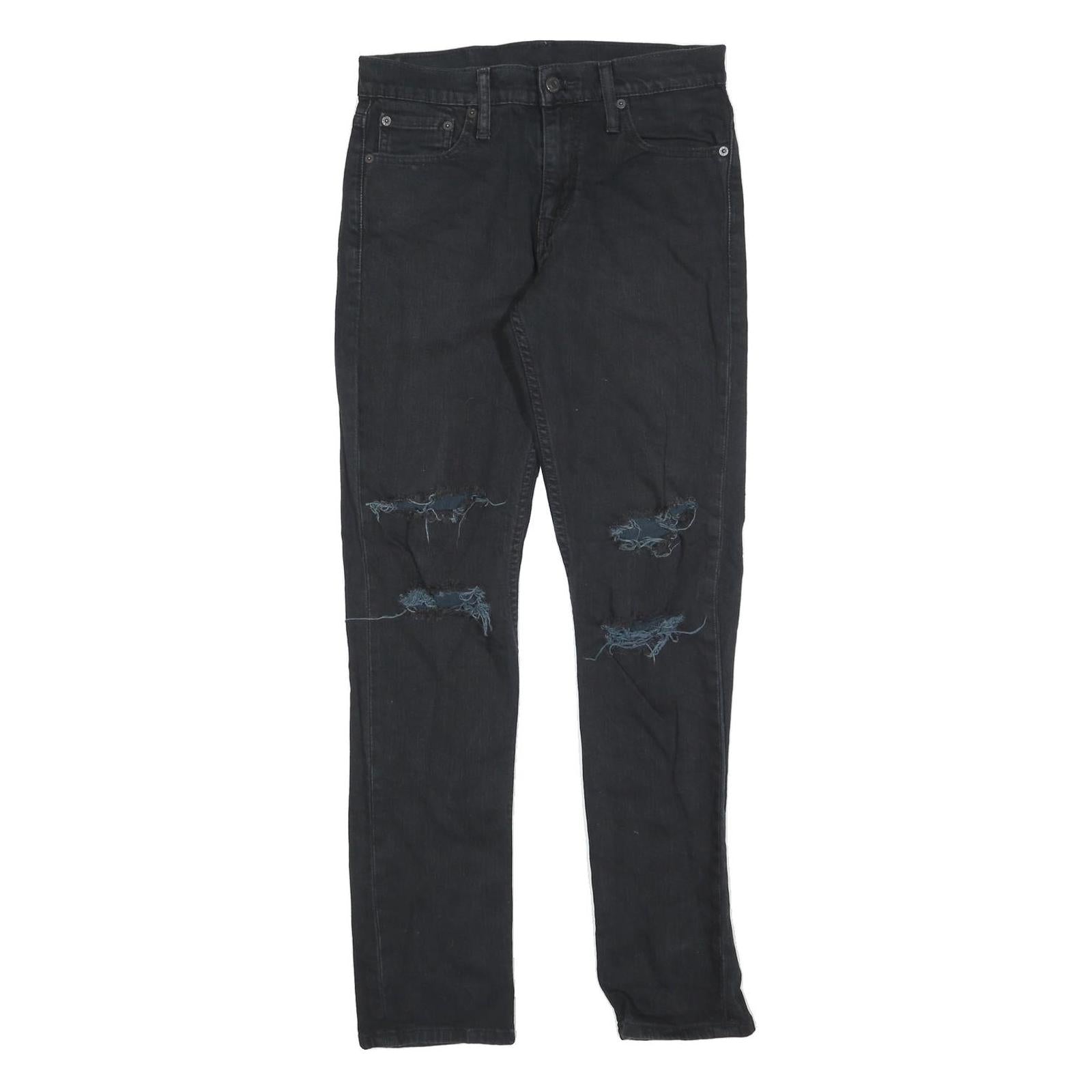 LEVI'S 511 Slim Mens Jeans Black Slim Skinny Denim Medium W30 L32 Ripped Refurbished - N/A refurbished available on Cerqular